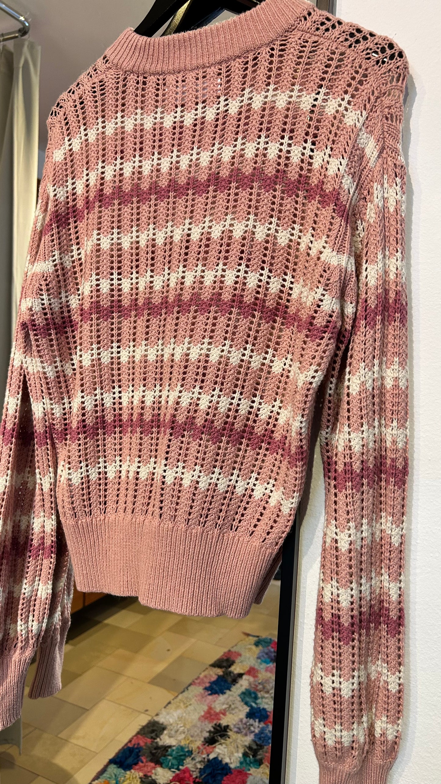SAMSOE SAMSOE Strickpullover Lochstrick rosa / S