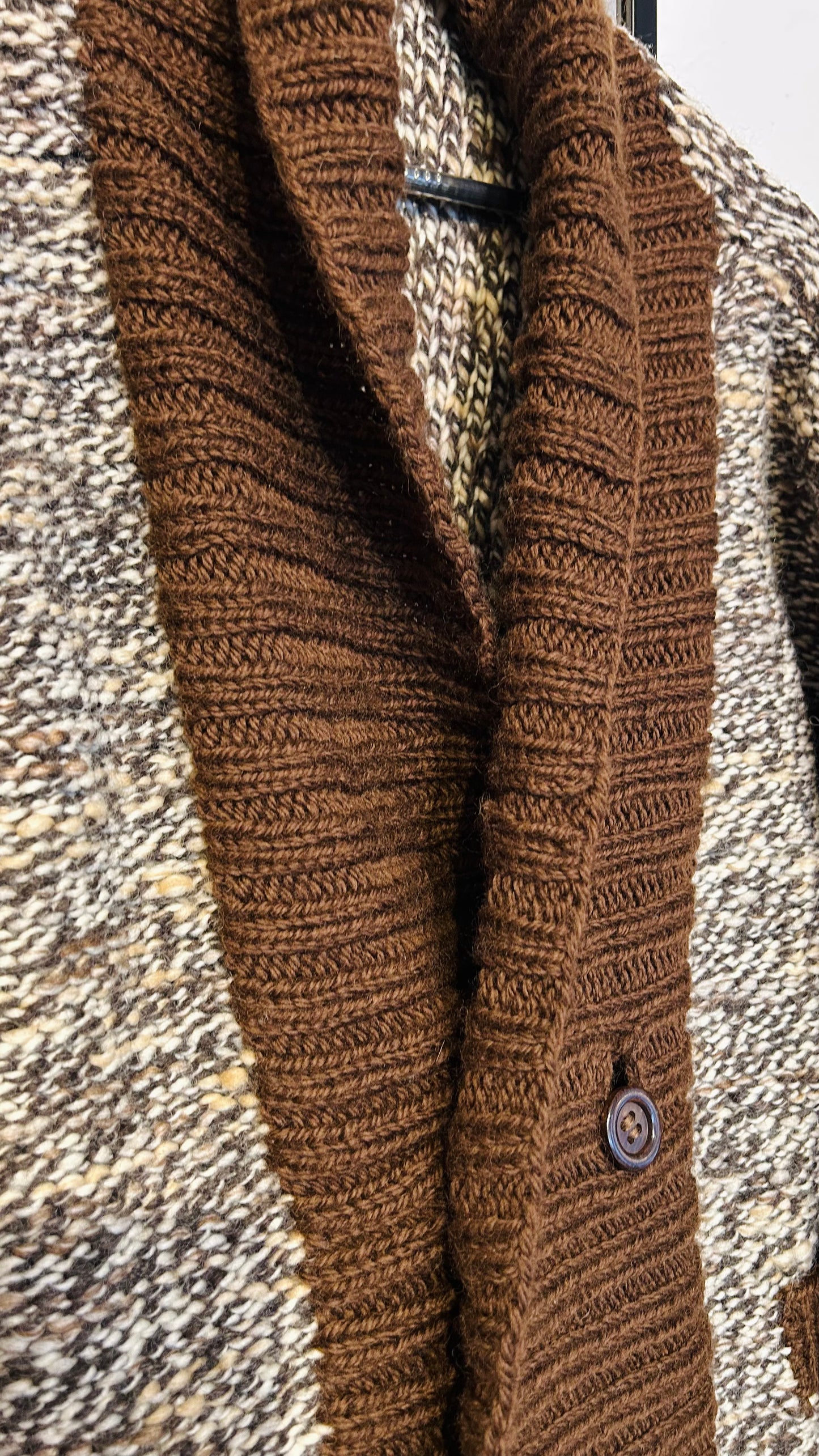 VINTAGE Strickjacke braun meliert / XL