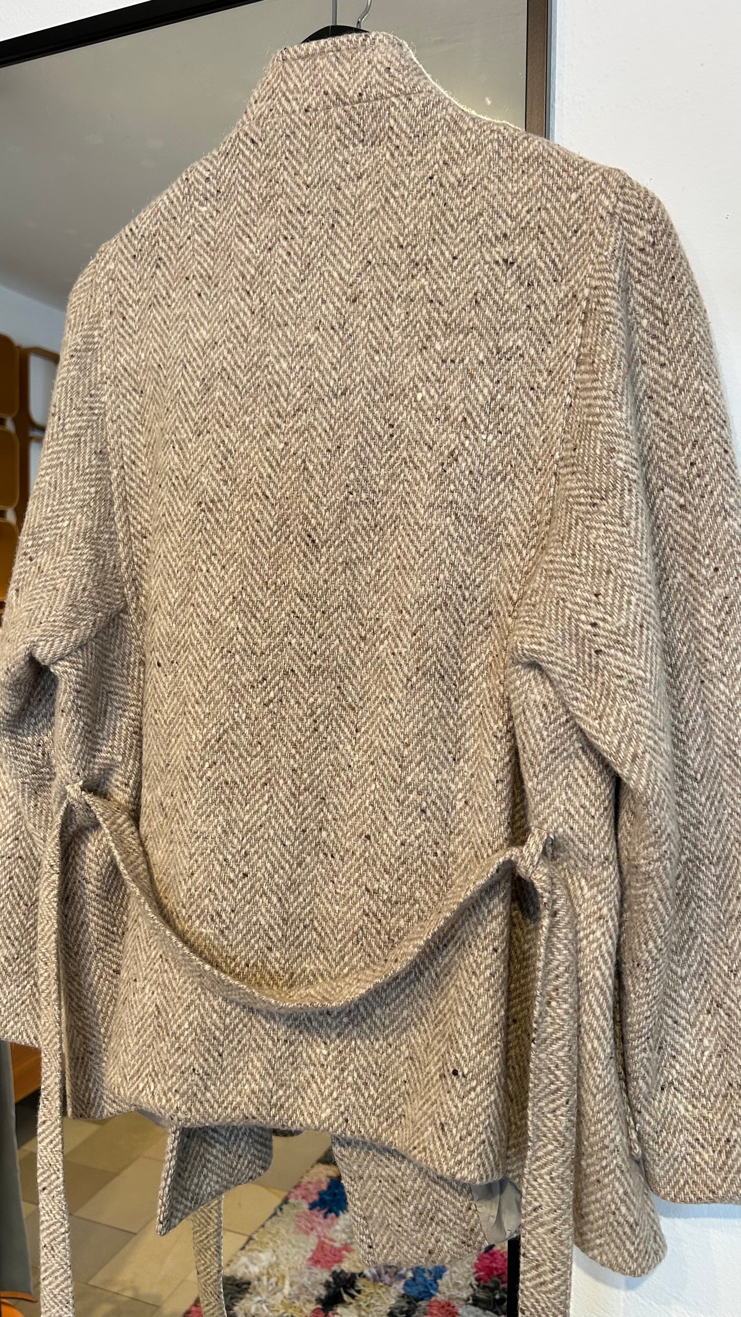 VINTAGE Wolljacke beige Fischgrät / M