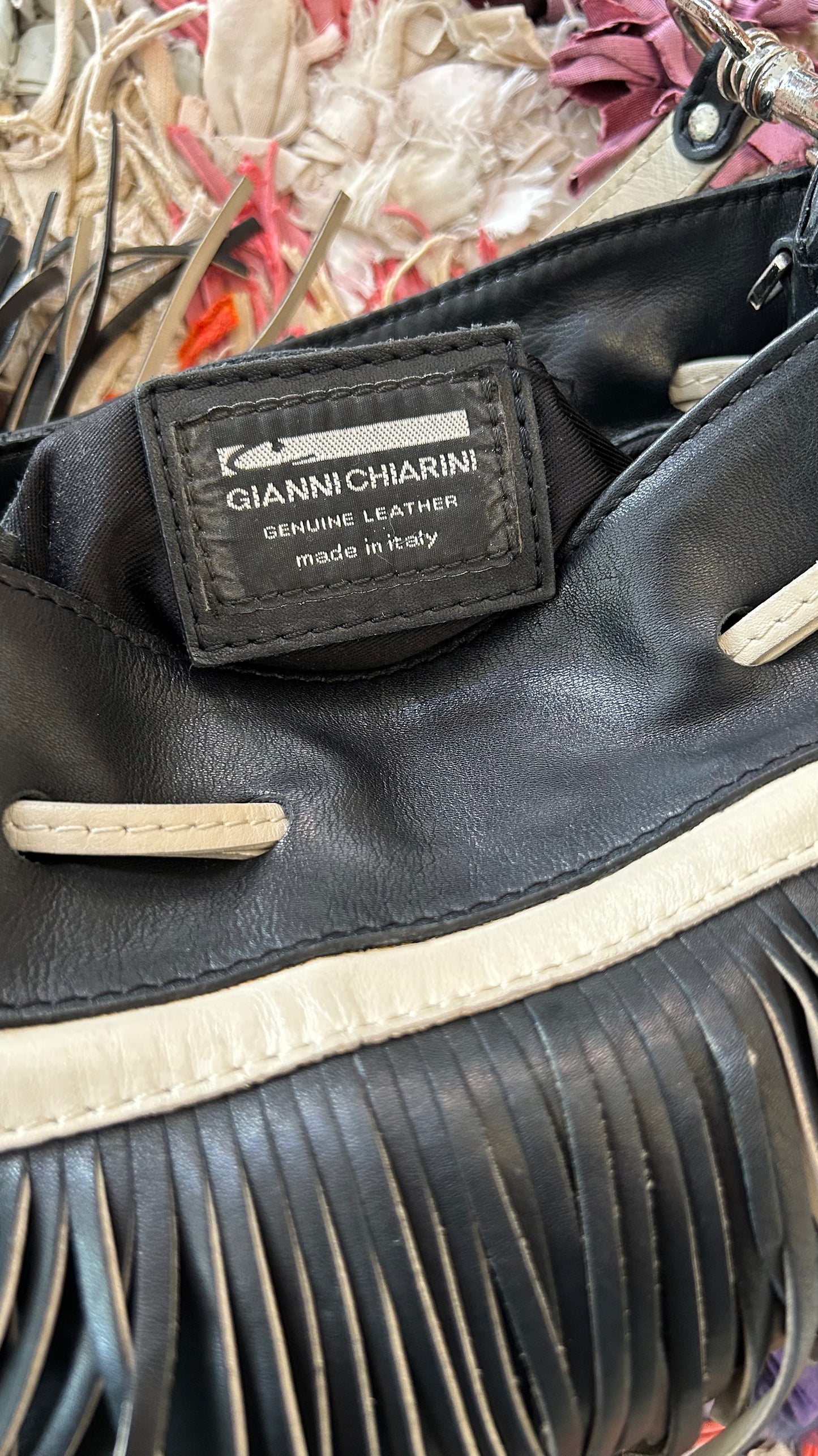 GIANNI CHIARINI Fringes Bag schw/creme