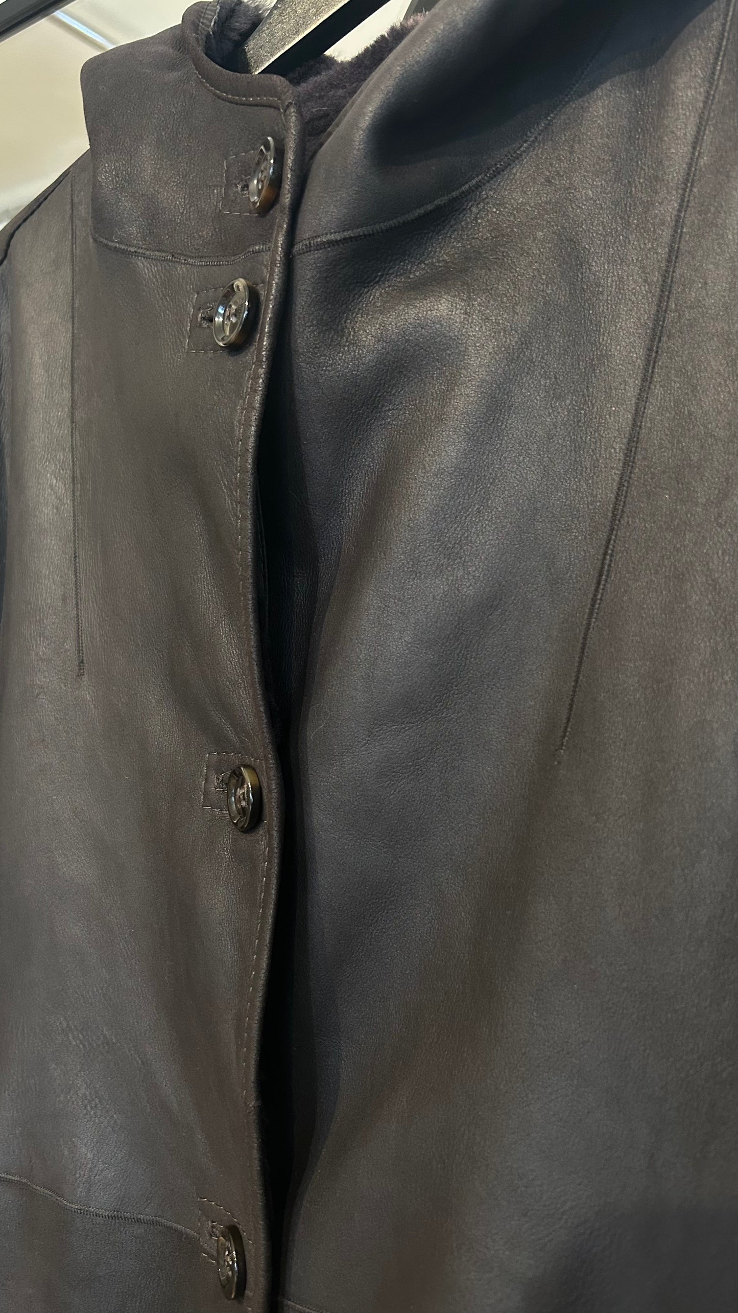 BONNIE Lammfelljacke / Wendejacke dk. braun / XL