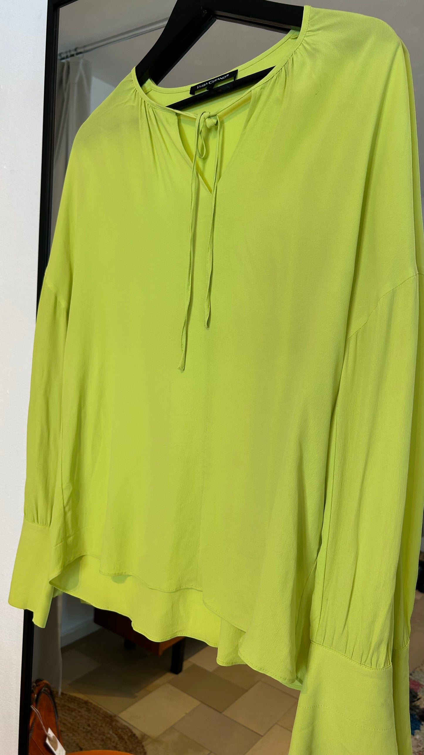 LUISA CERANO Seidenbluse neongrün