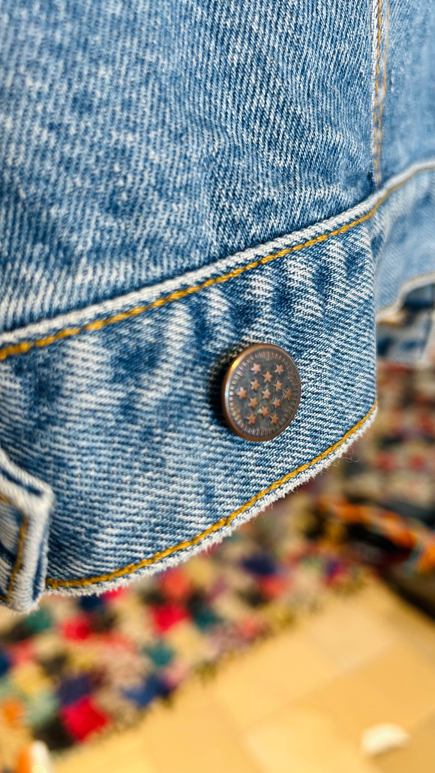 VINTAGE Jeansjacke denim blue washed