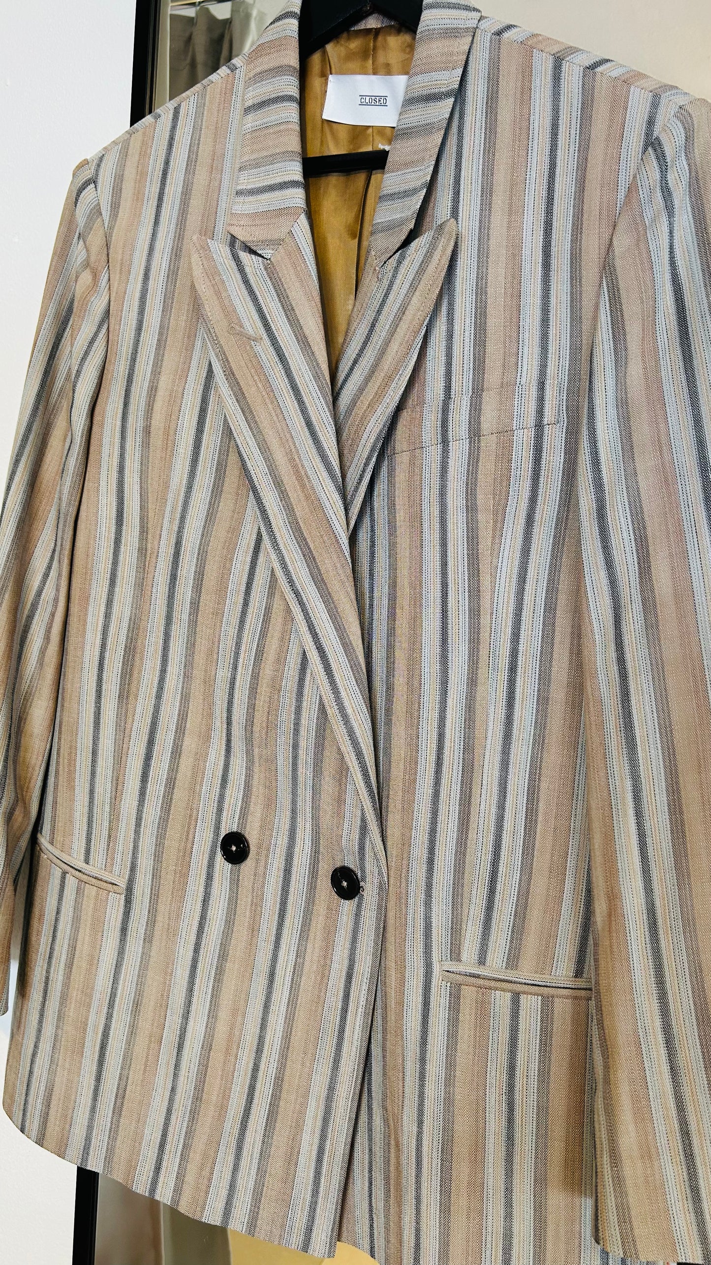 CLOSED Blazer beige/blau Steifen