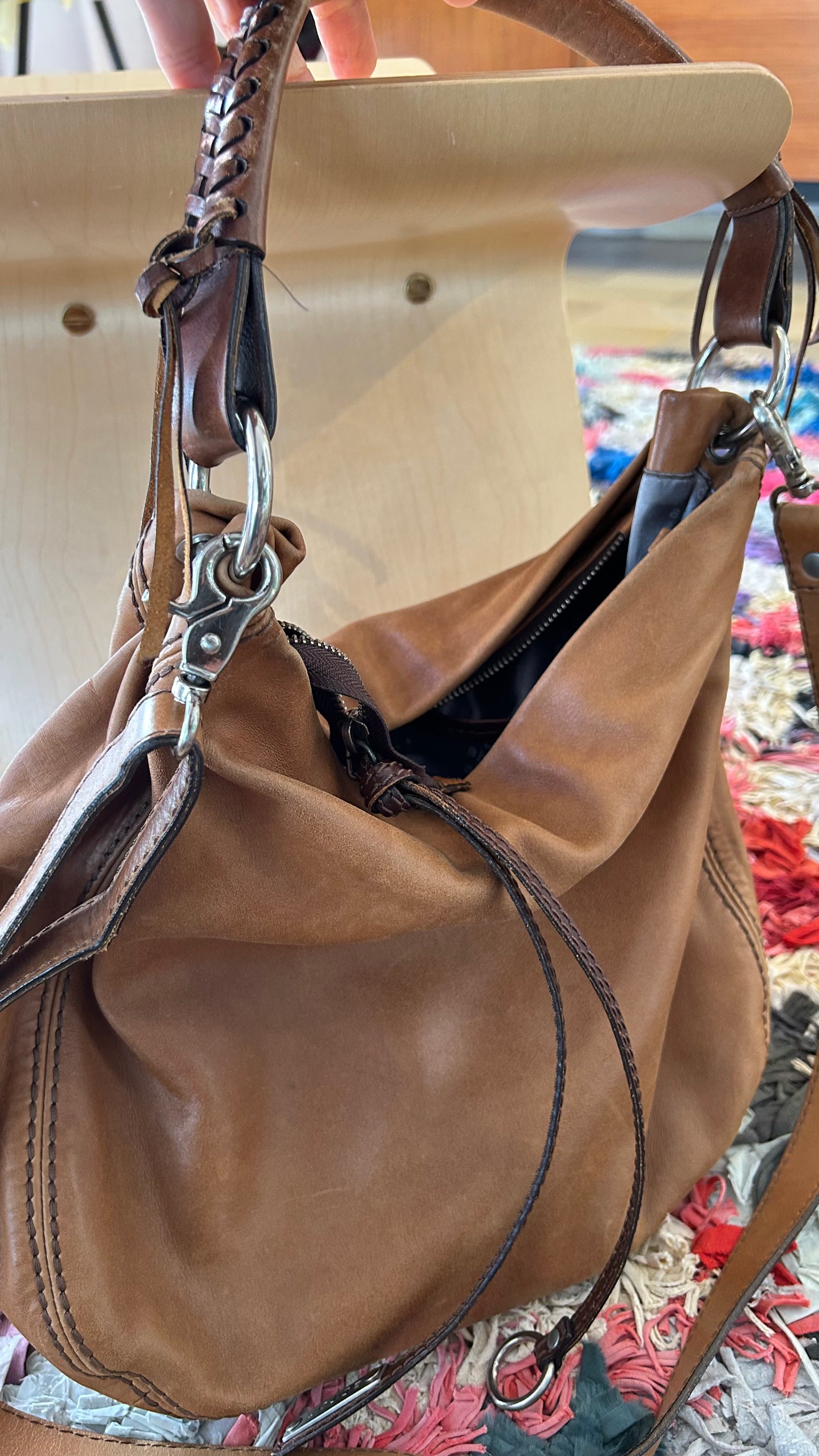 ABRO slouchy Shopper Cognac