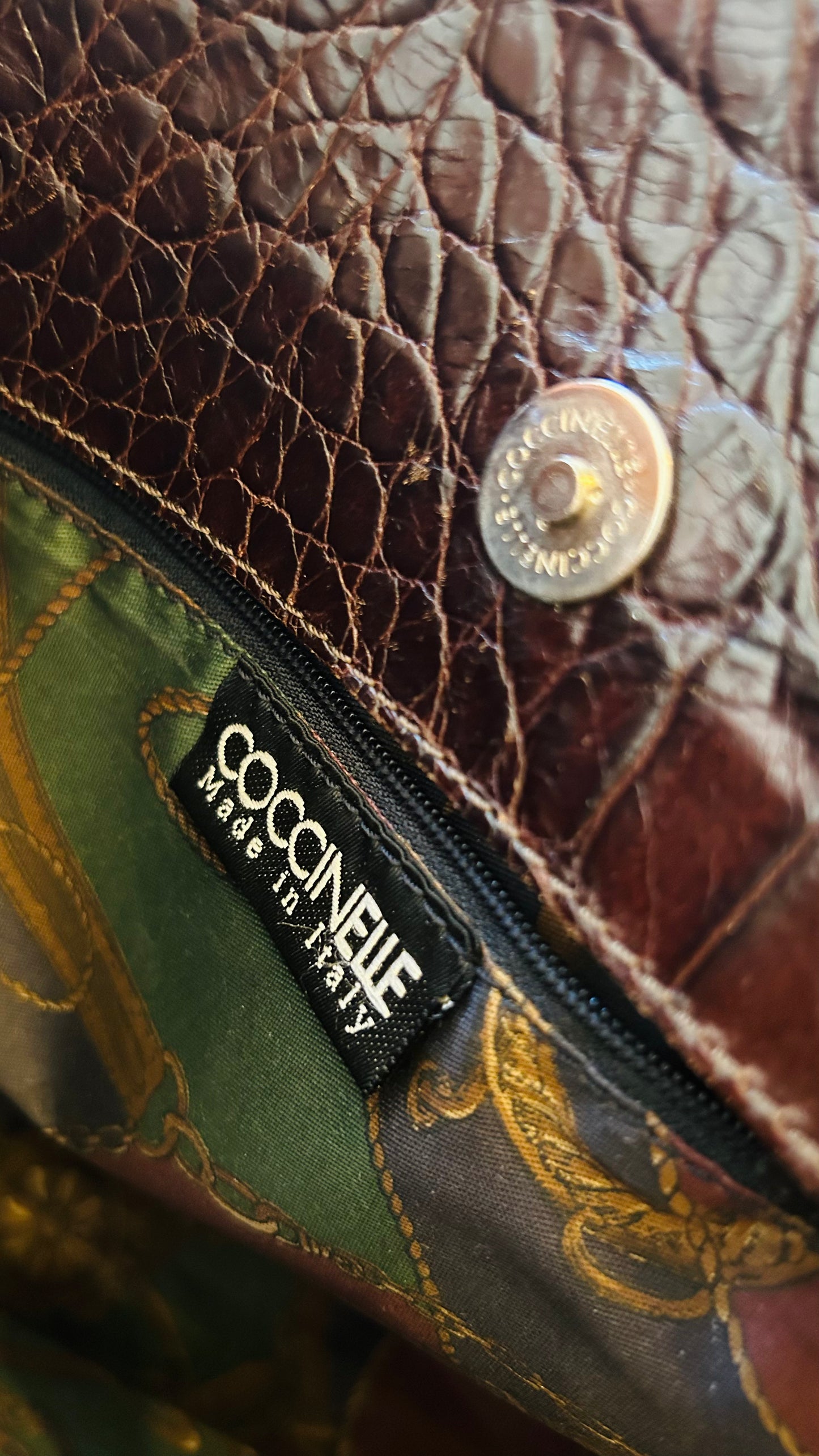 COCCINELLE Vintage braun Kroko