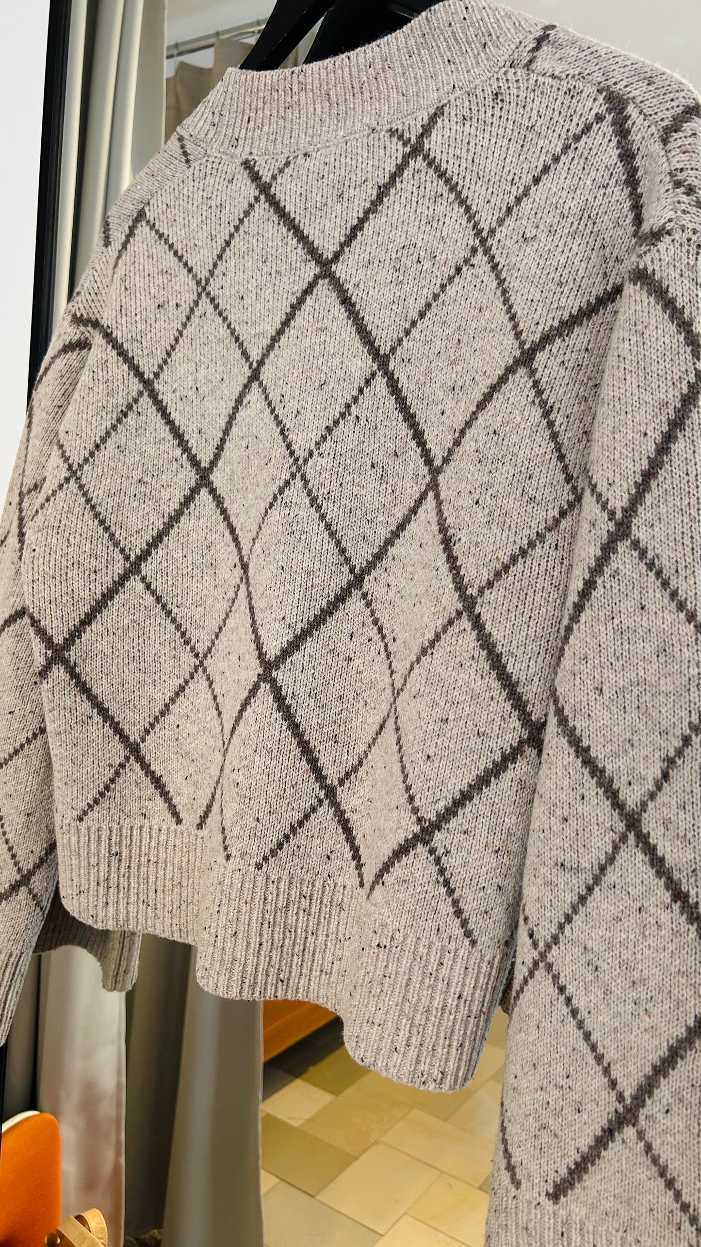 SELECTED FEMME Cardigan braun/beige Karo