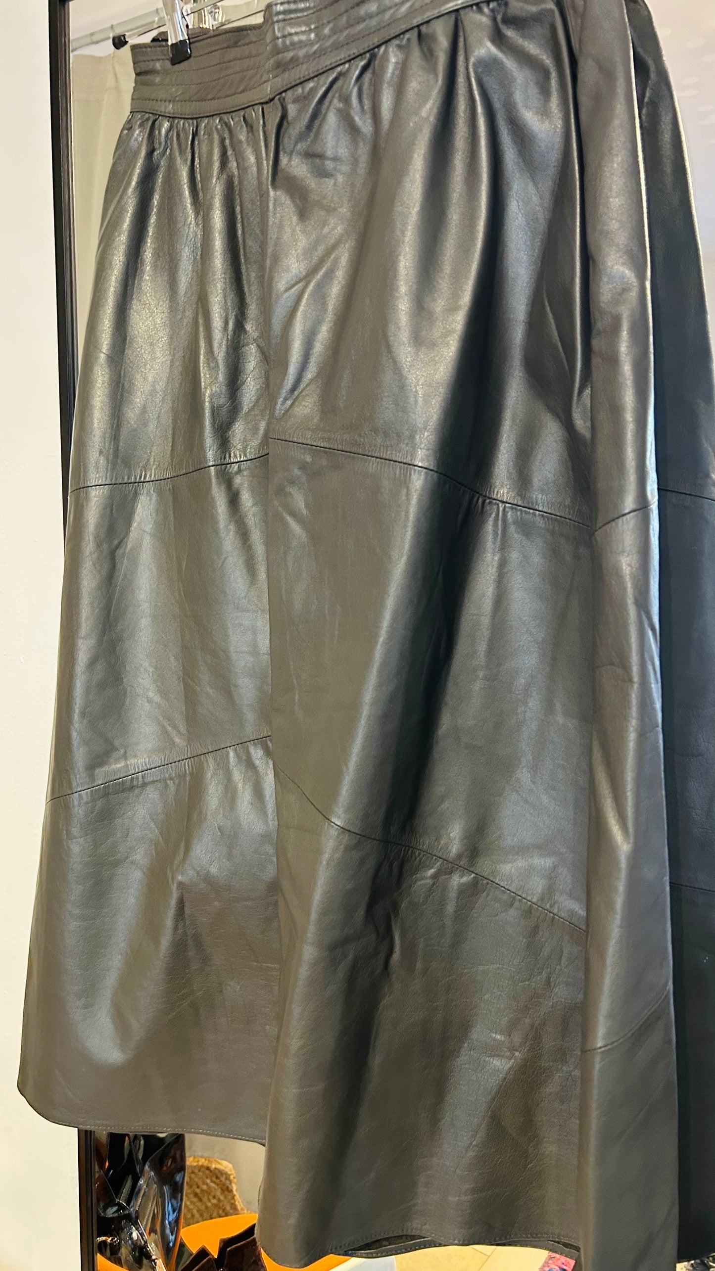 VINTAGE Lederrock graubraun