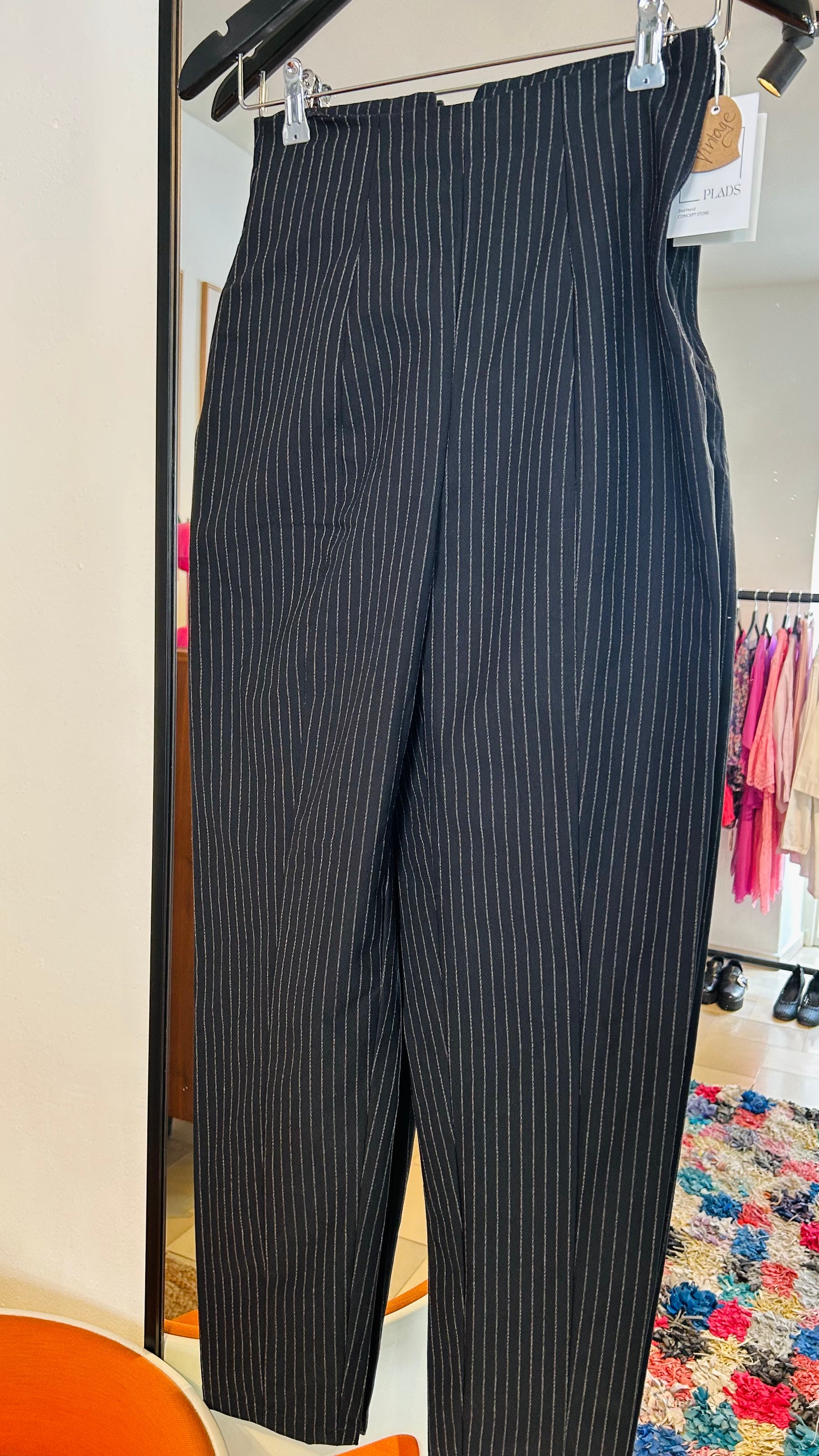 GIRBAUD Hose schwarz Nadelstreifen