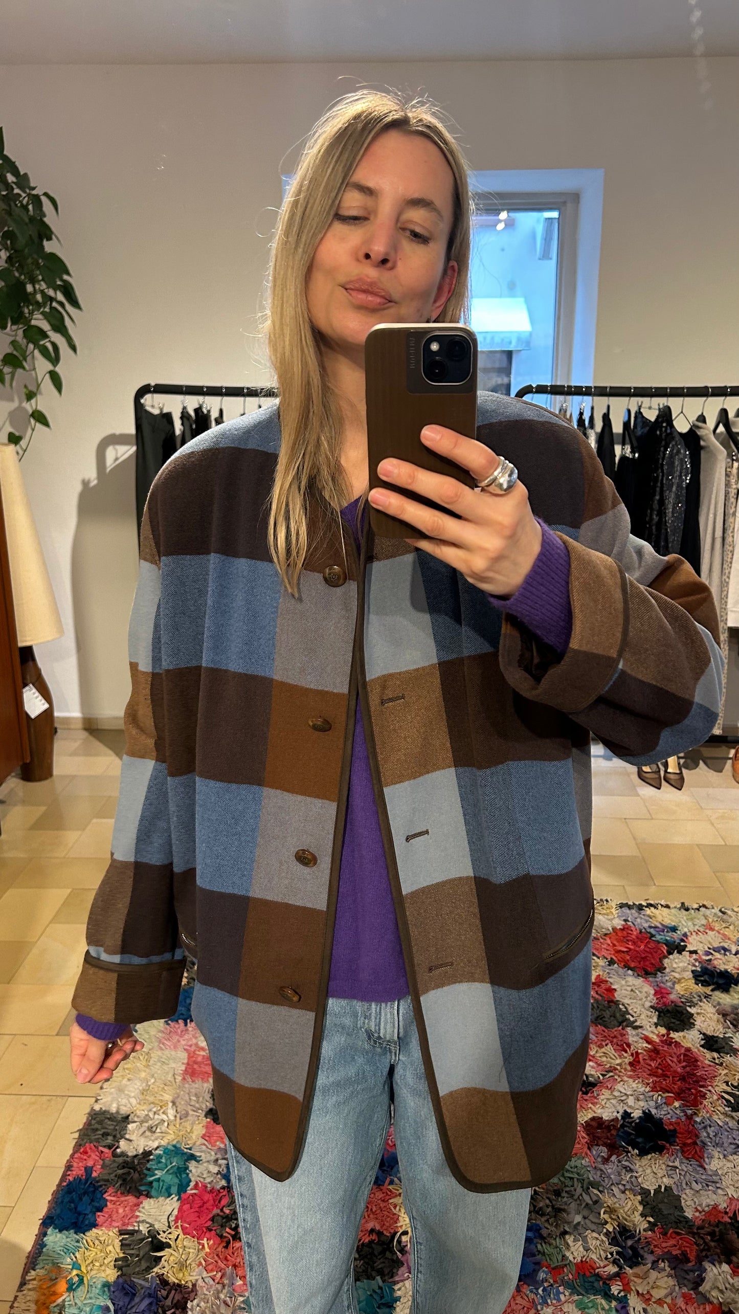 BASLER Vintage Wolljacke Karo / L