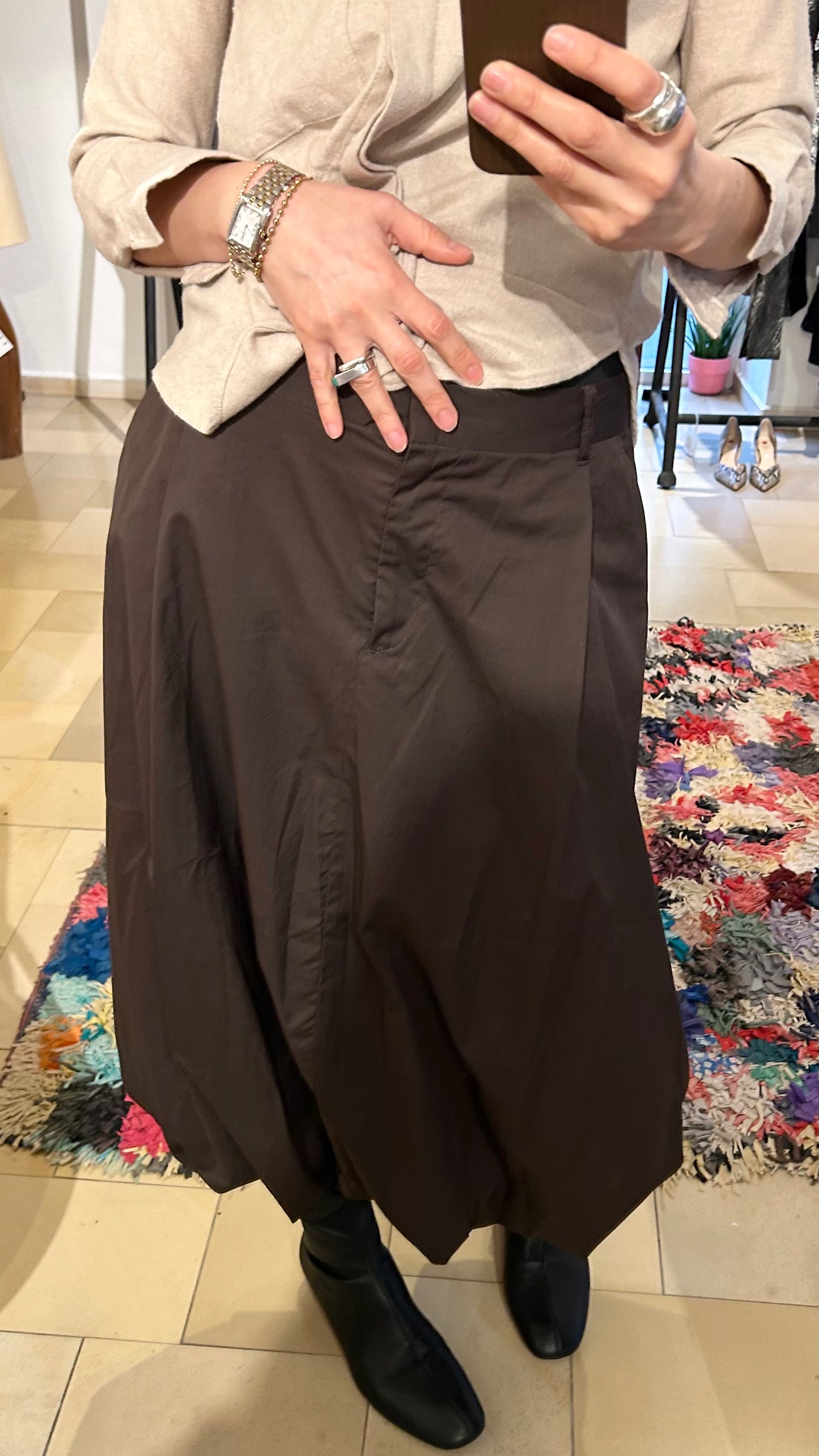 ZARA Taftrock braun Balloon / M