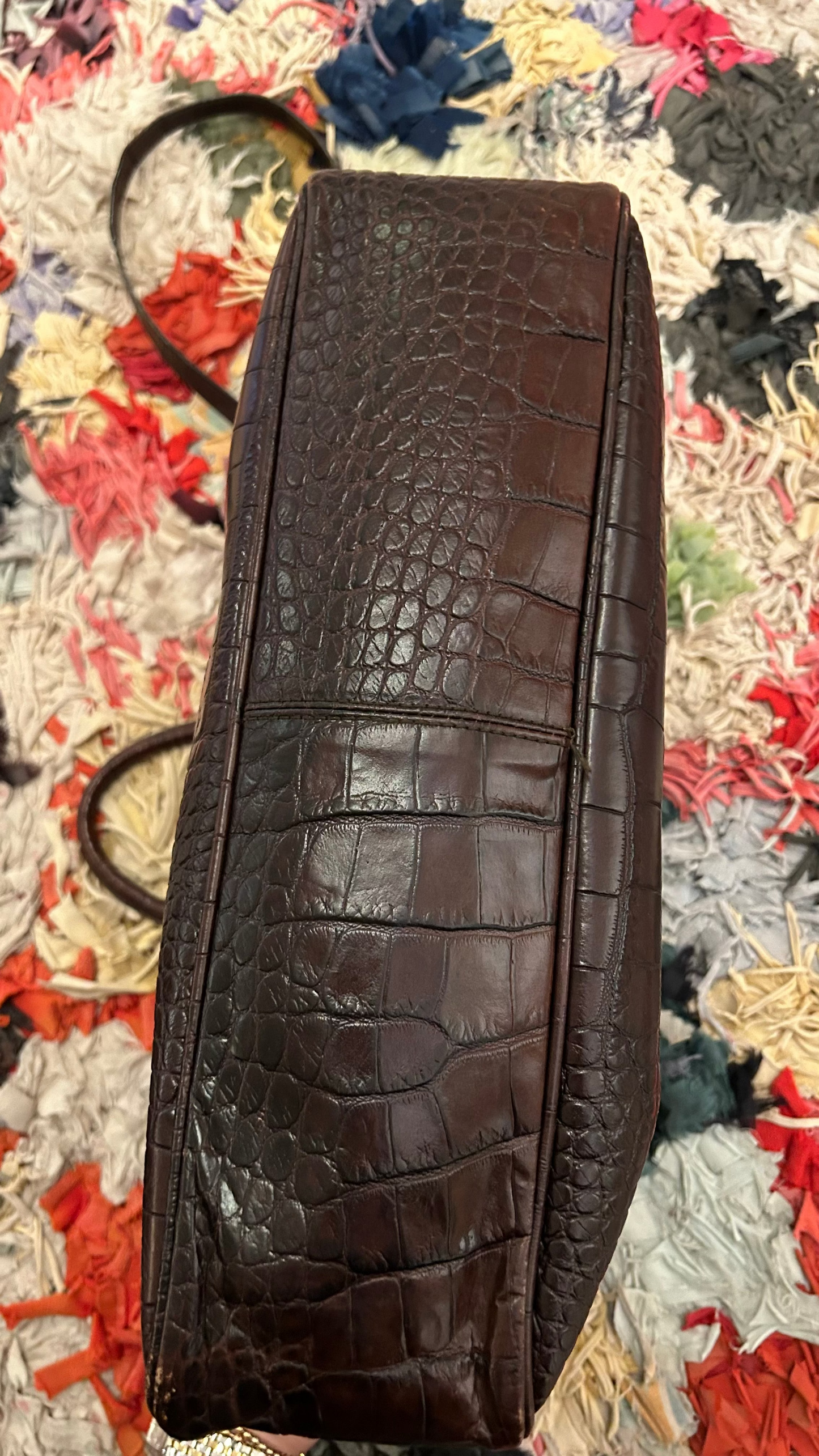 FURLA Handtasche Kroko braun