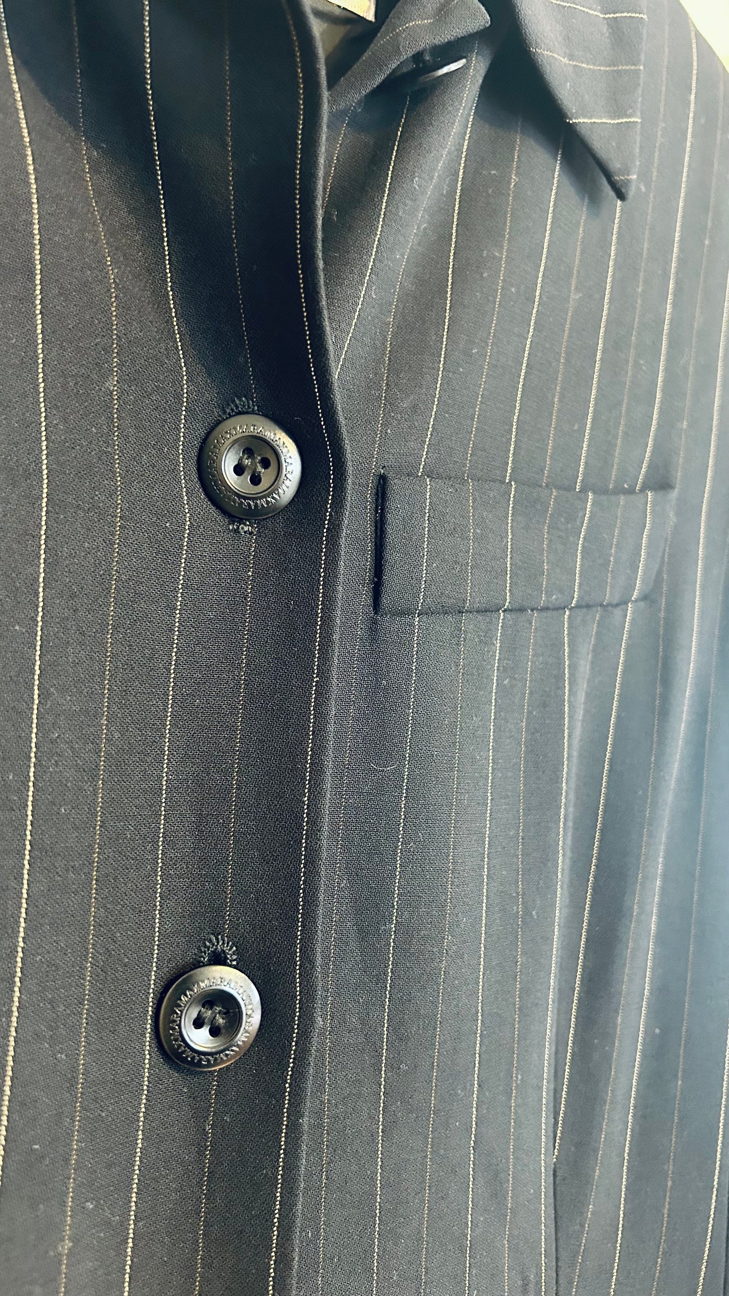 MAX MARA Vintage Blazer schwarz Nadelstreifen