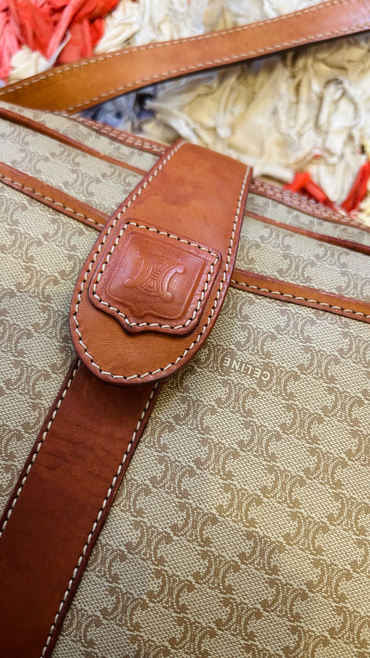 CELINE Vintage Umhängetasche beige Monogram