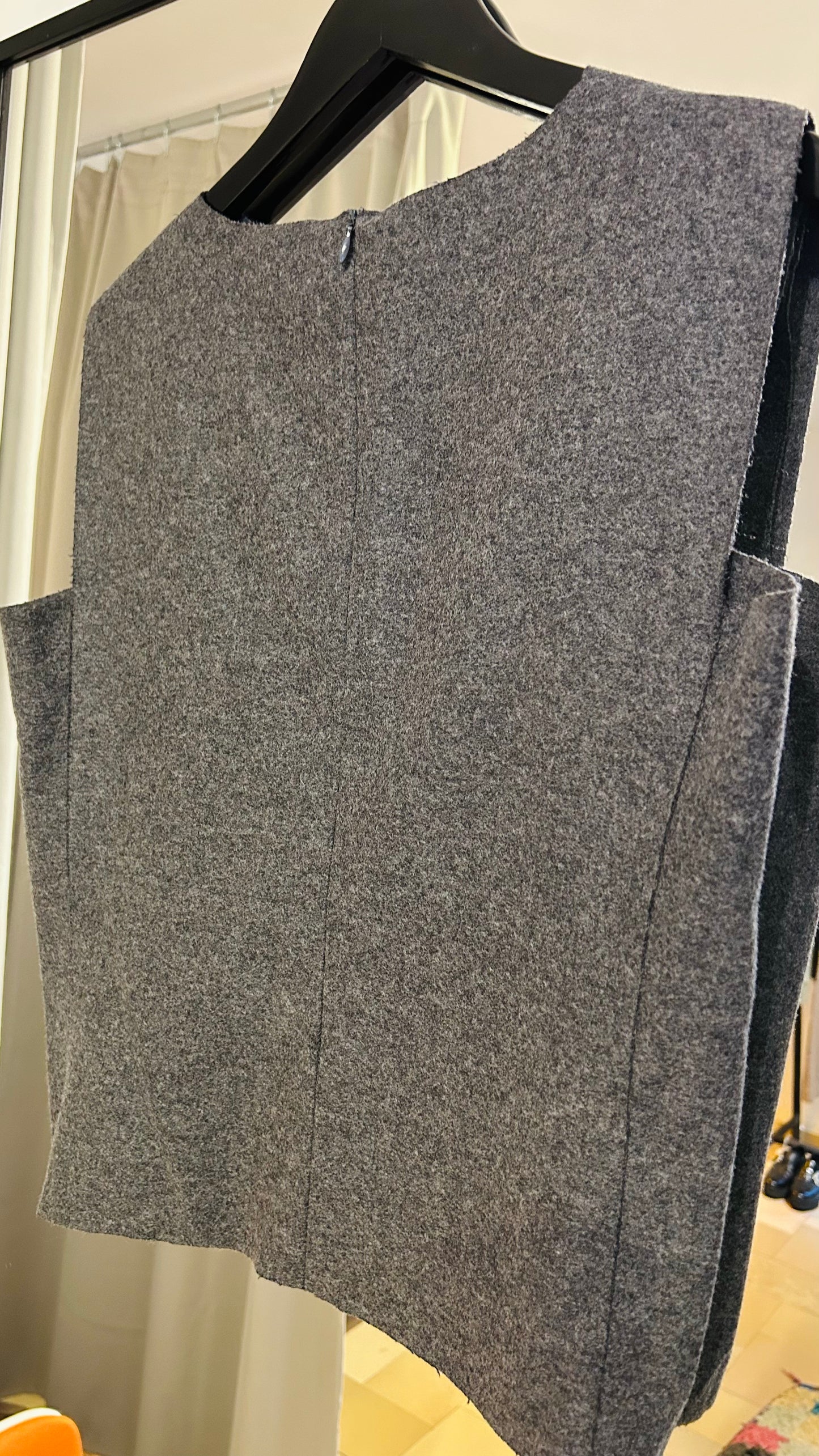 VINTAGE Boiled Wool Top anthrazit / S