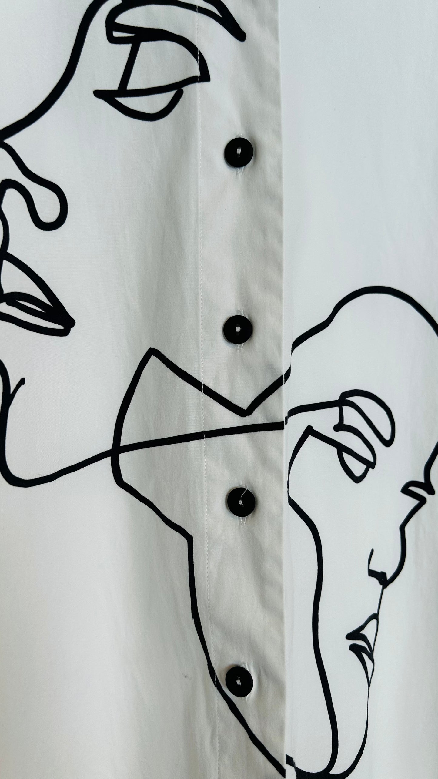 SARAH PACINI Bluse weiß/schwarz Print