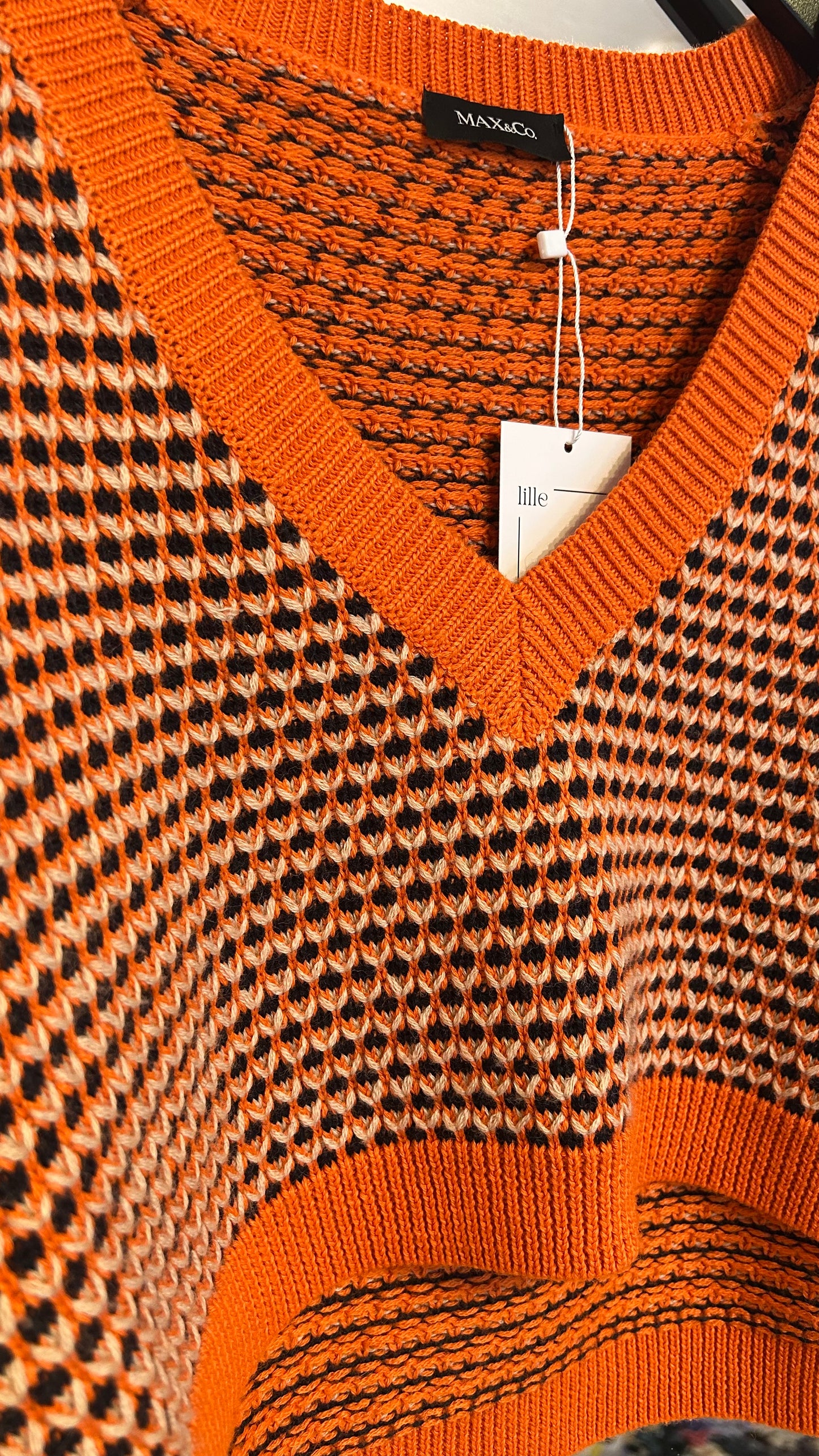 MAX & CO Strickpullover or./schw. / M