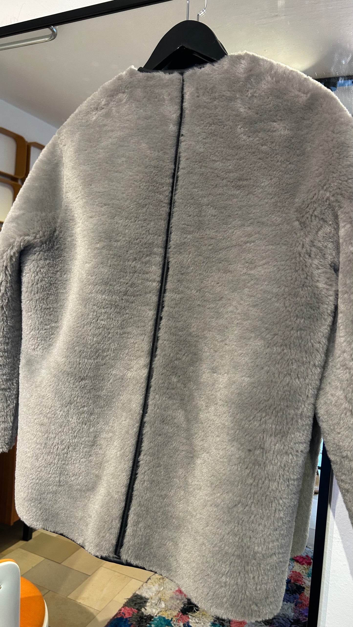 MINT VELVET Felljacke grau/schw. / S
