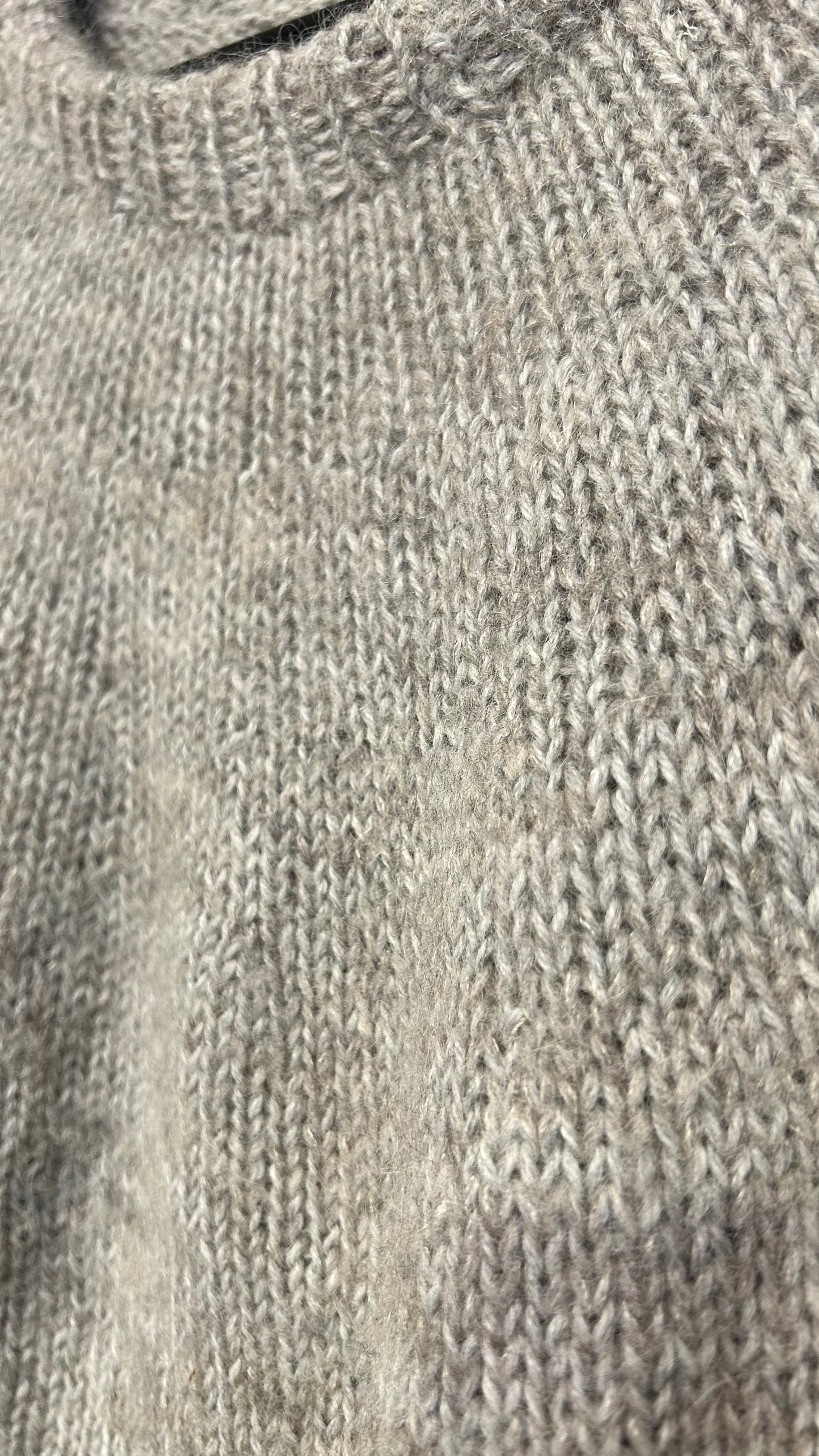 HANDMADE Strickpullover grau/beige / S