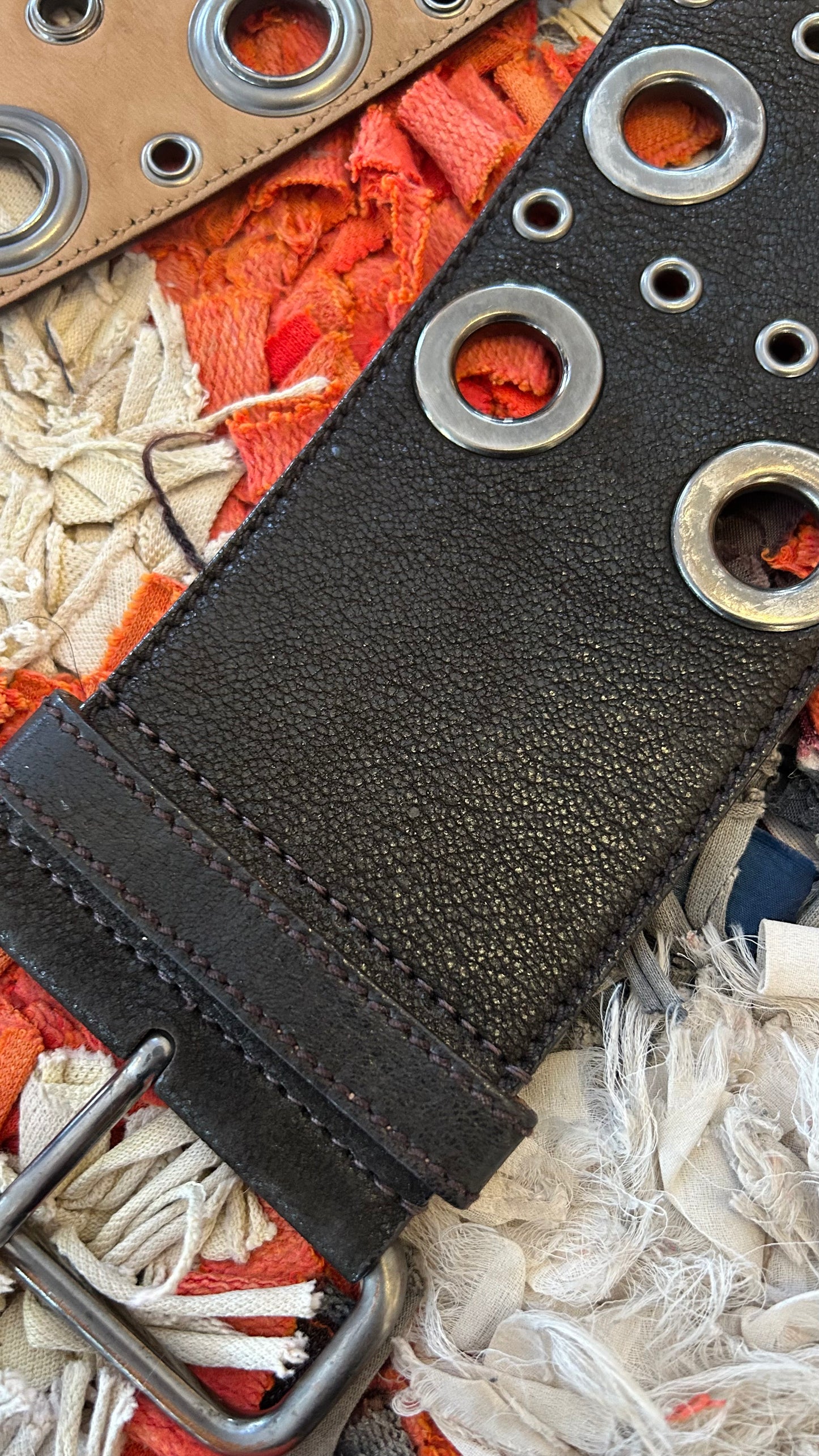 PRADA Vintage Taillengürtel braun Nieten