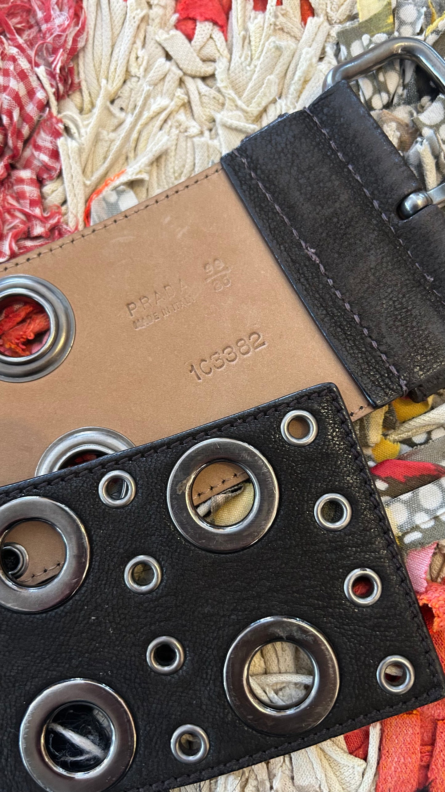 PRADA Vintage Taillengürtel braun Nieten