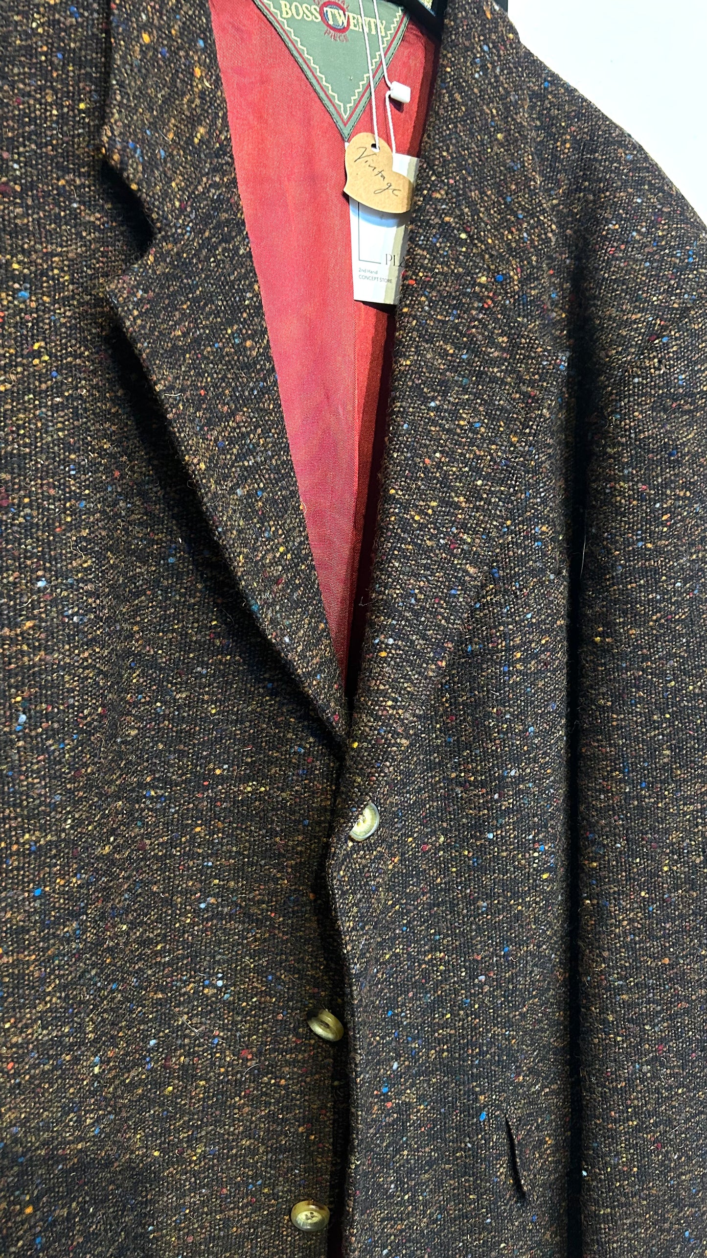 BOSS Vintage Tweed-Blazer braun melange