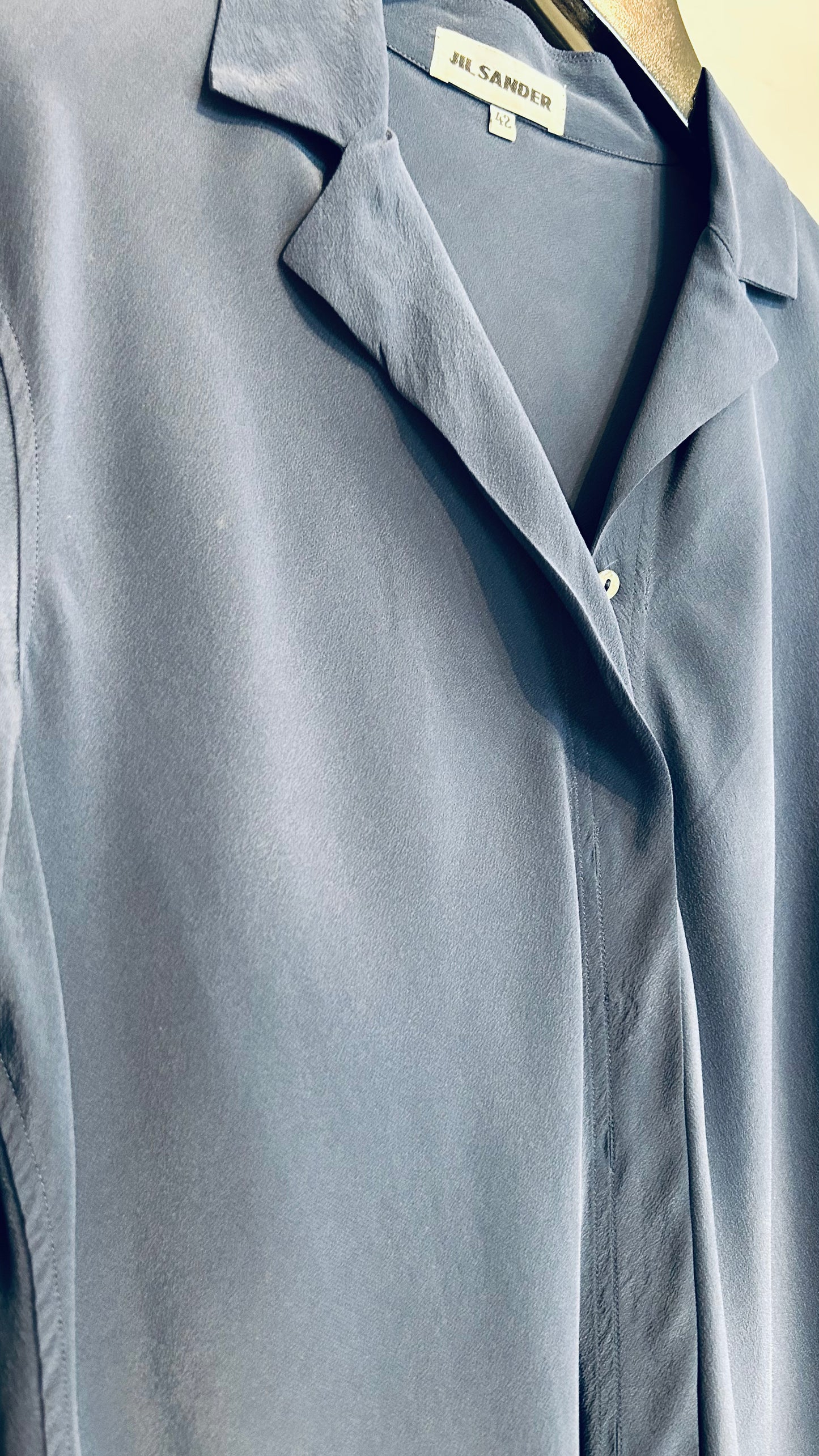 JIL SANDER Vintage Seidenbluse blau