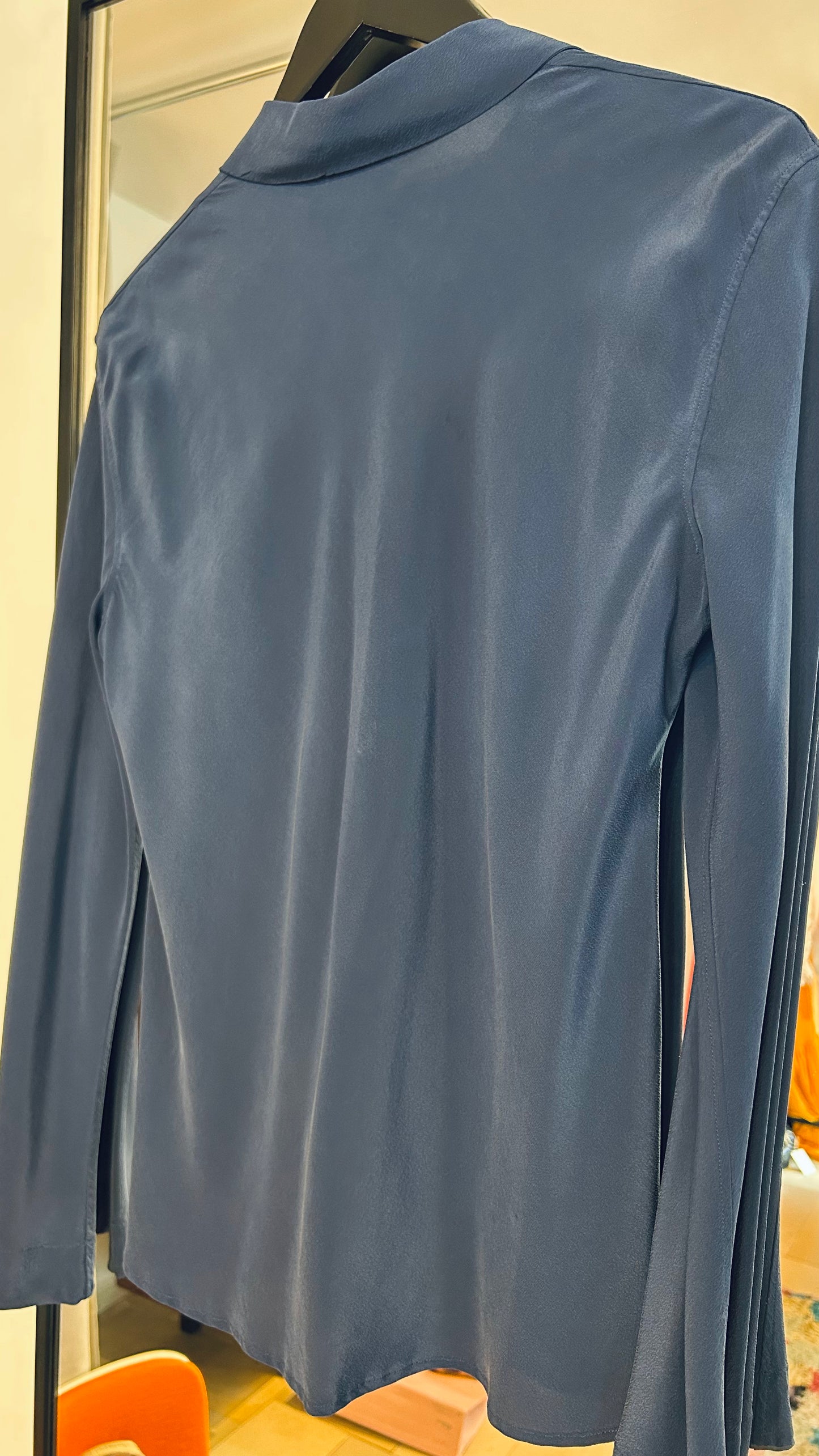 JIL SANDER Vintage Seidenbluse blau