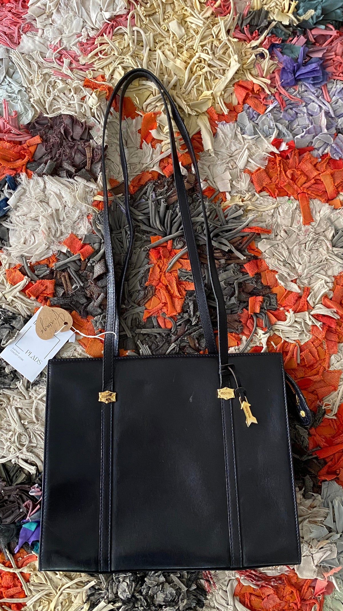 Vintage Goldpfeil Schultertasche
