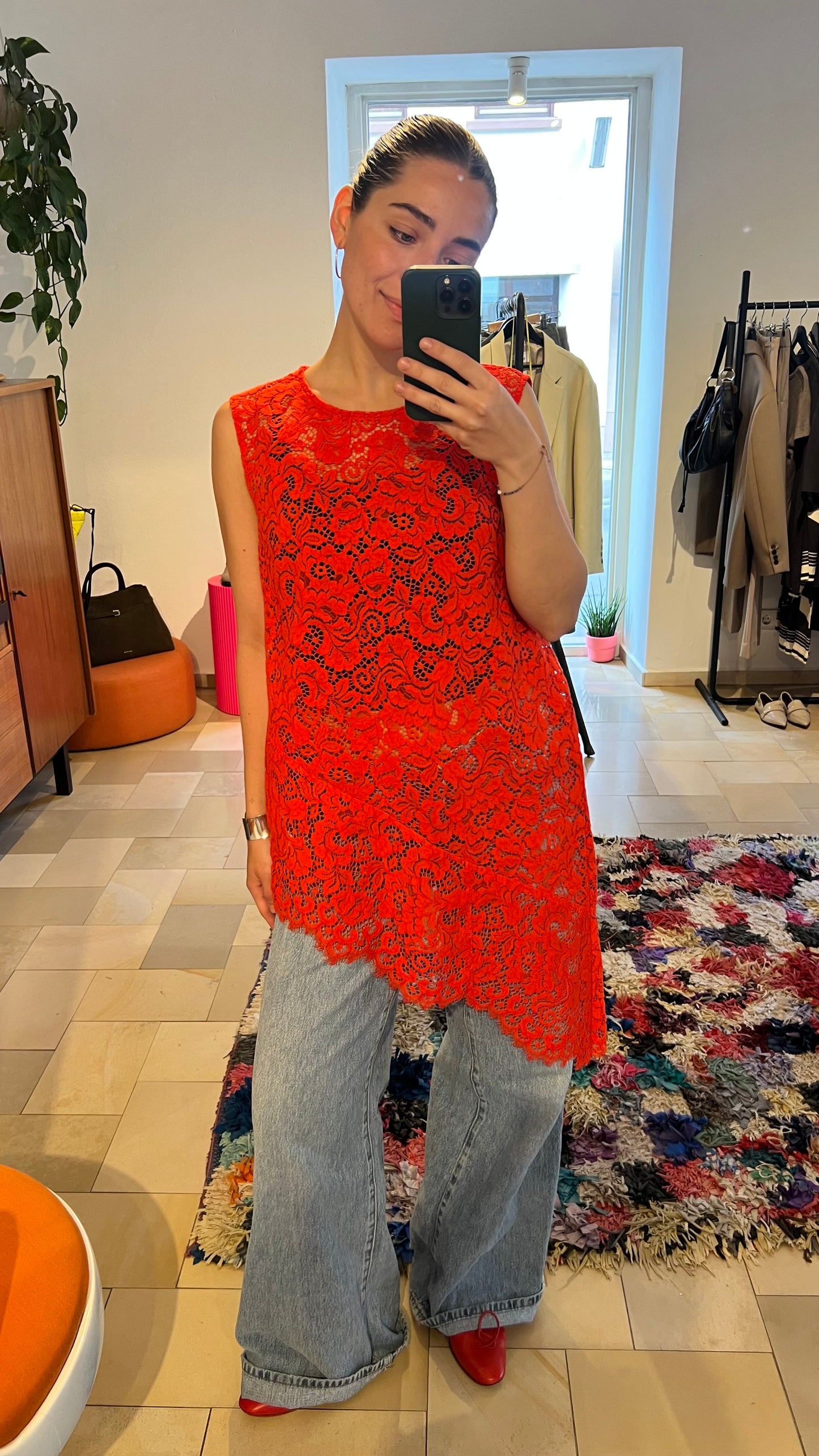 UTERQÜE Top asymmetrisch orange