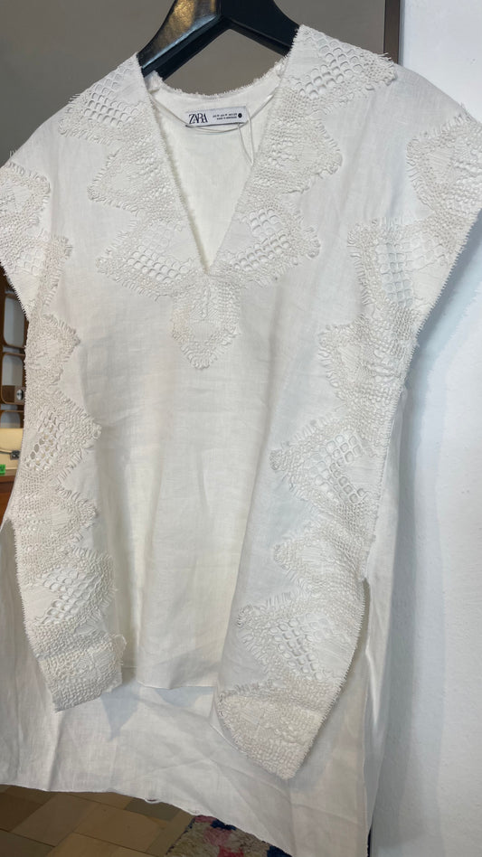 ZARA  Leinenoptik-Top / M