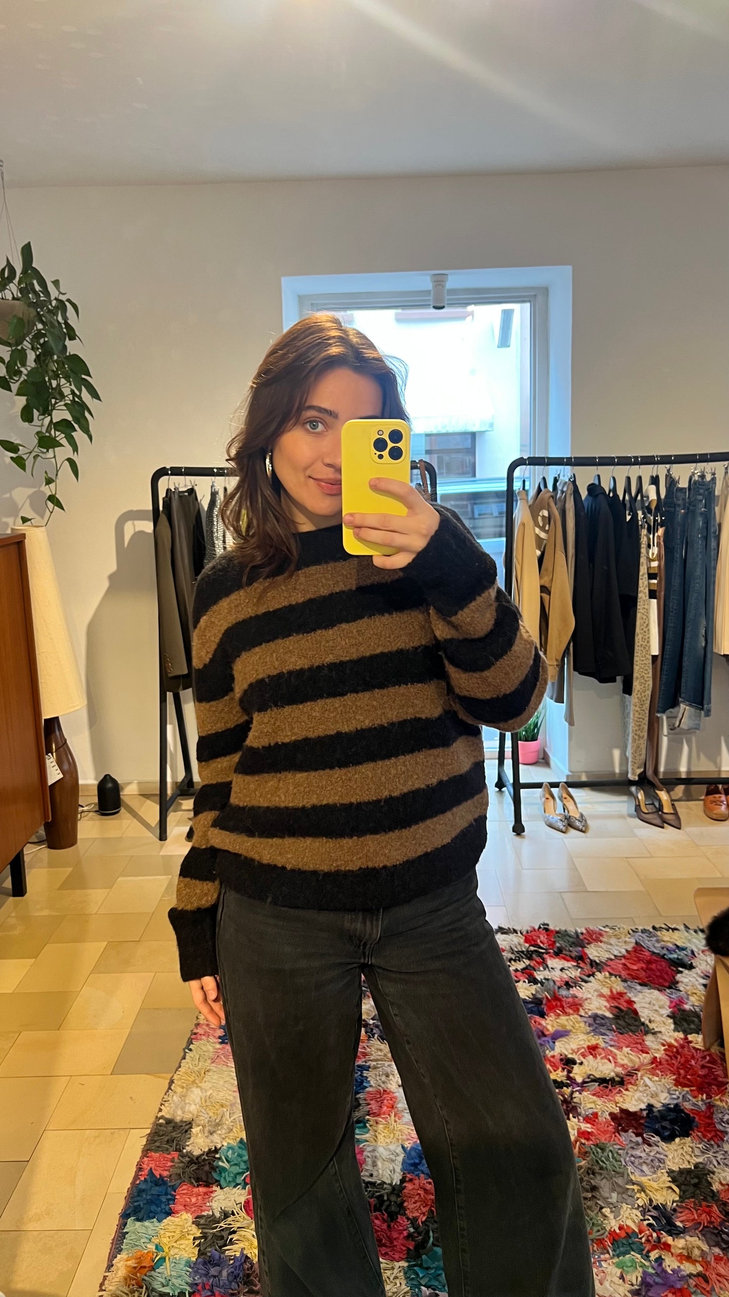 MARC O'POLO Strickpullover beige/schw Stripes