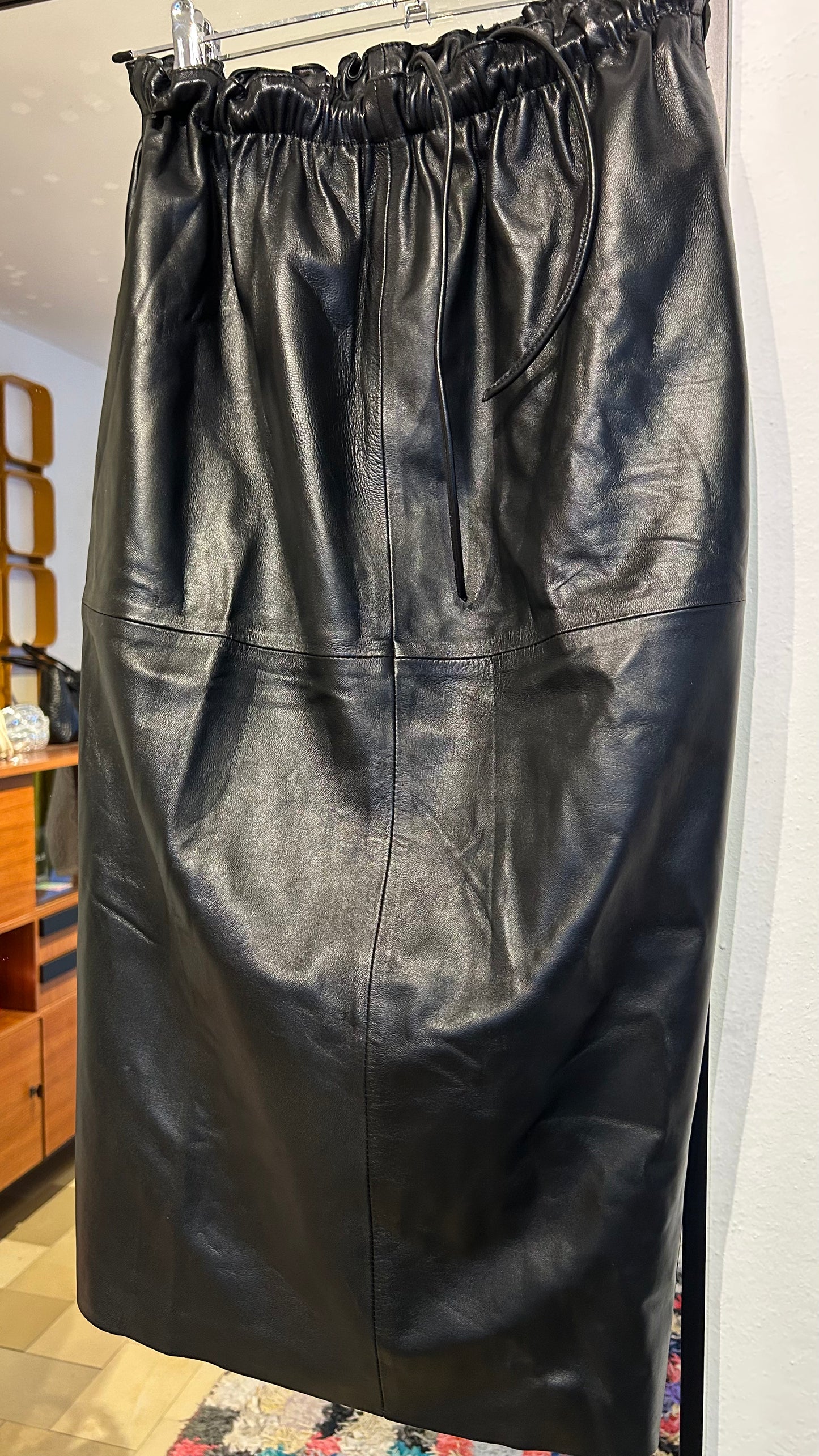 Lederrock Midi schwarz / S