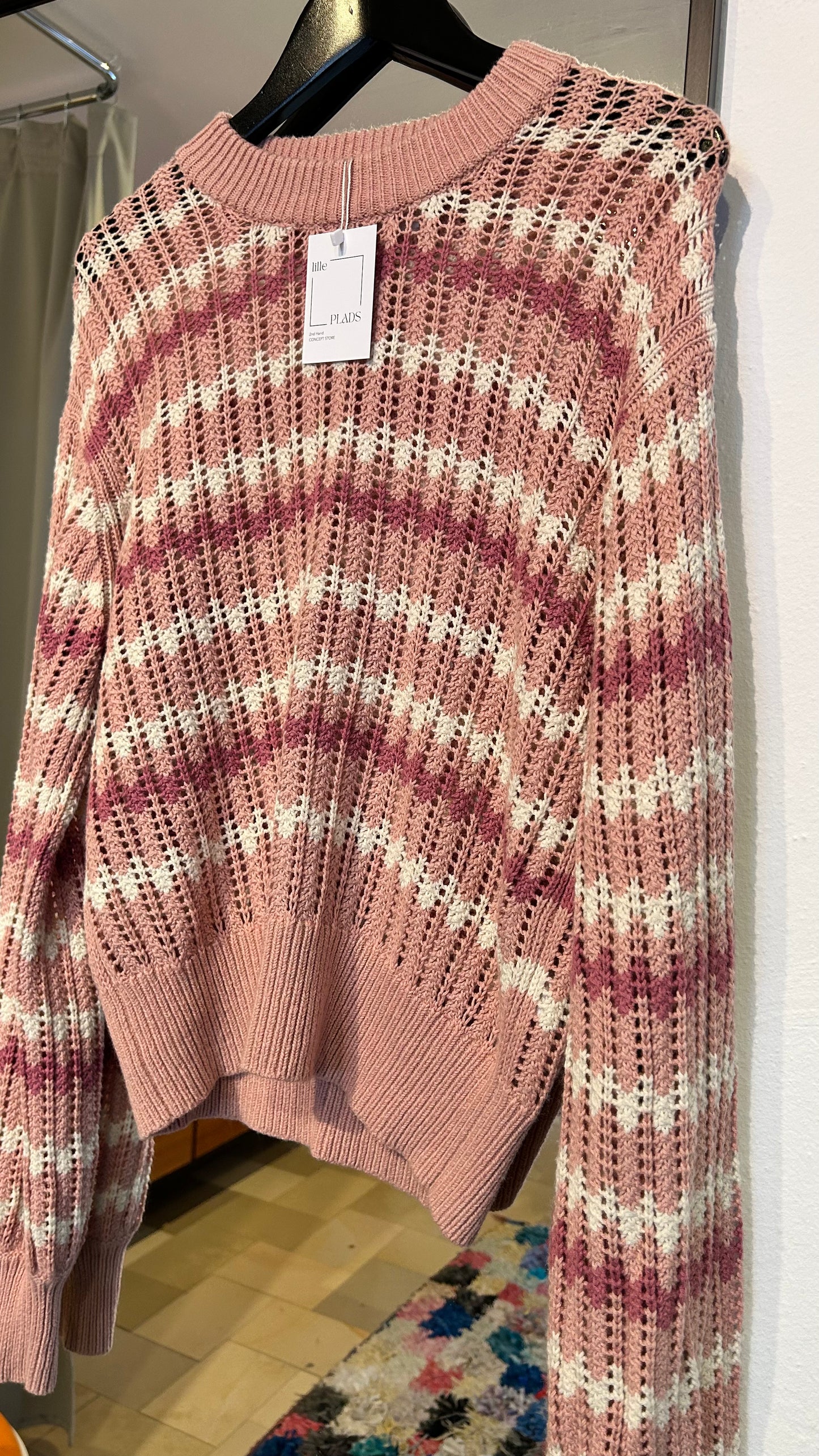 SAMSOE SAMSOE Strickpullover Lochstrick rosa / S