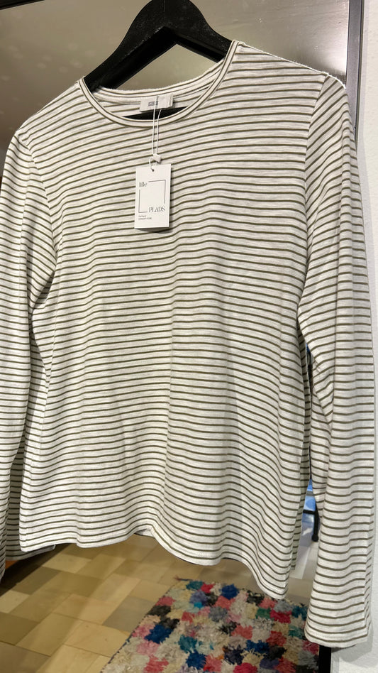 CLOSED Longsleeve oliv-weiß Stripes / M