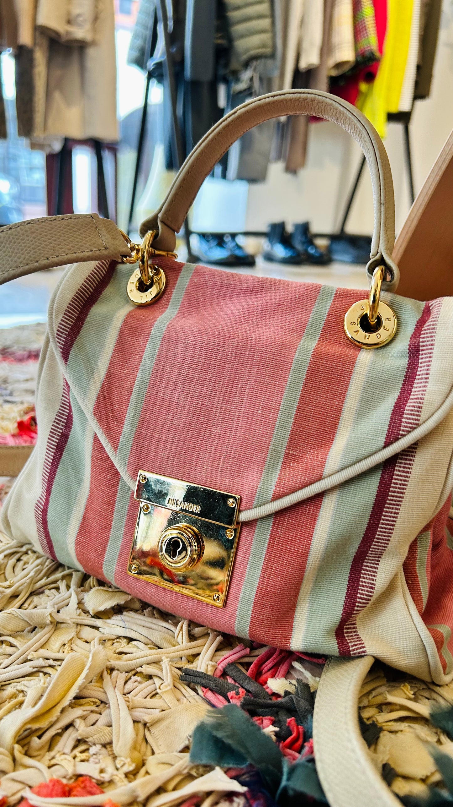 JIL SANDER Vintage Mini Bag Leinen