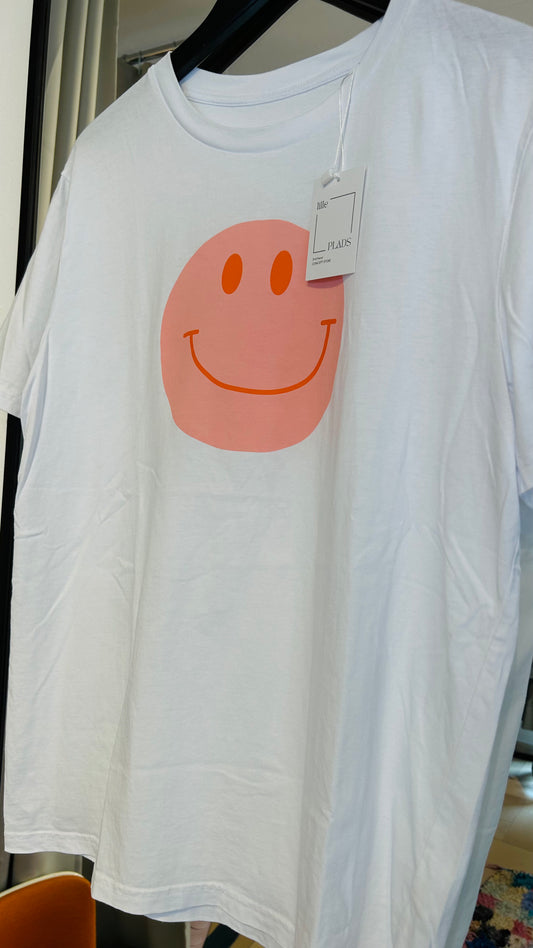 SMILEY T-Shirt weiß/rosa