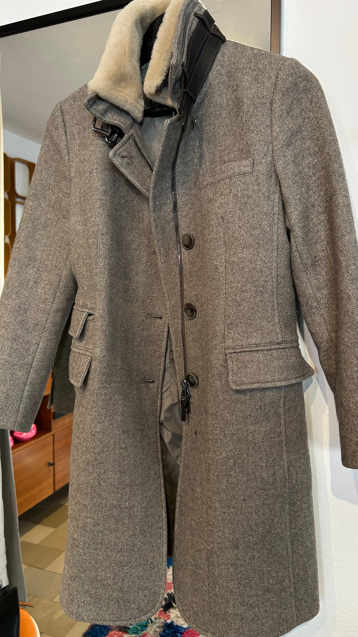 MABRUN Wollmantel braun Fischgrät / 36