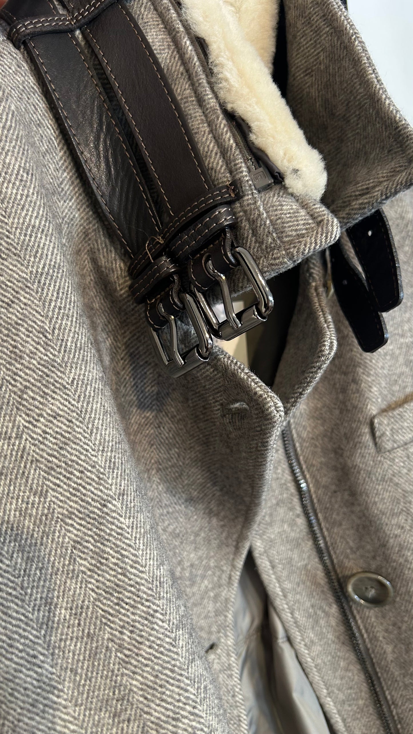 MABRUN Wollmantel braun Fischgrät / 36