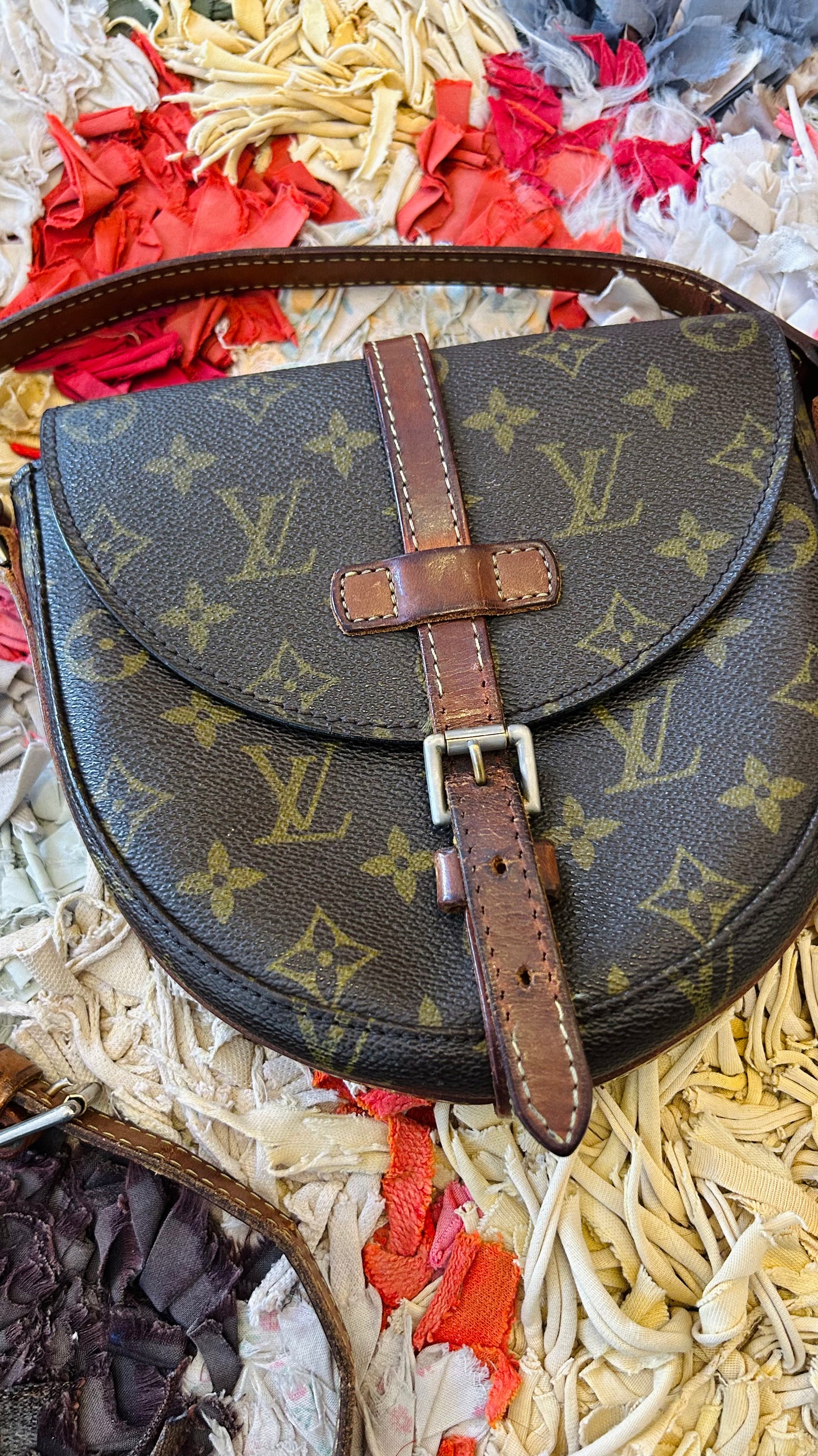 LOUIS VUITTON Vintage Crossbody Bag Monogram Canvas braun
