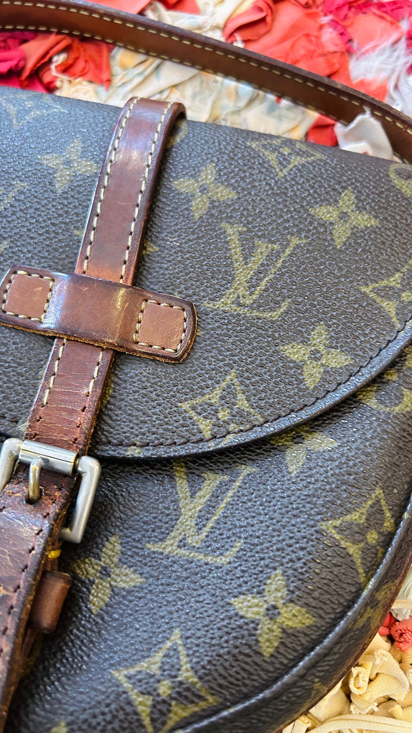 LOUIS VUITTON Vintage Crossbody Bag Monogram Canvas braun
