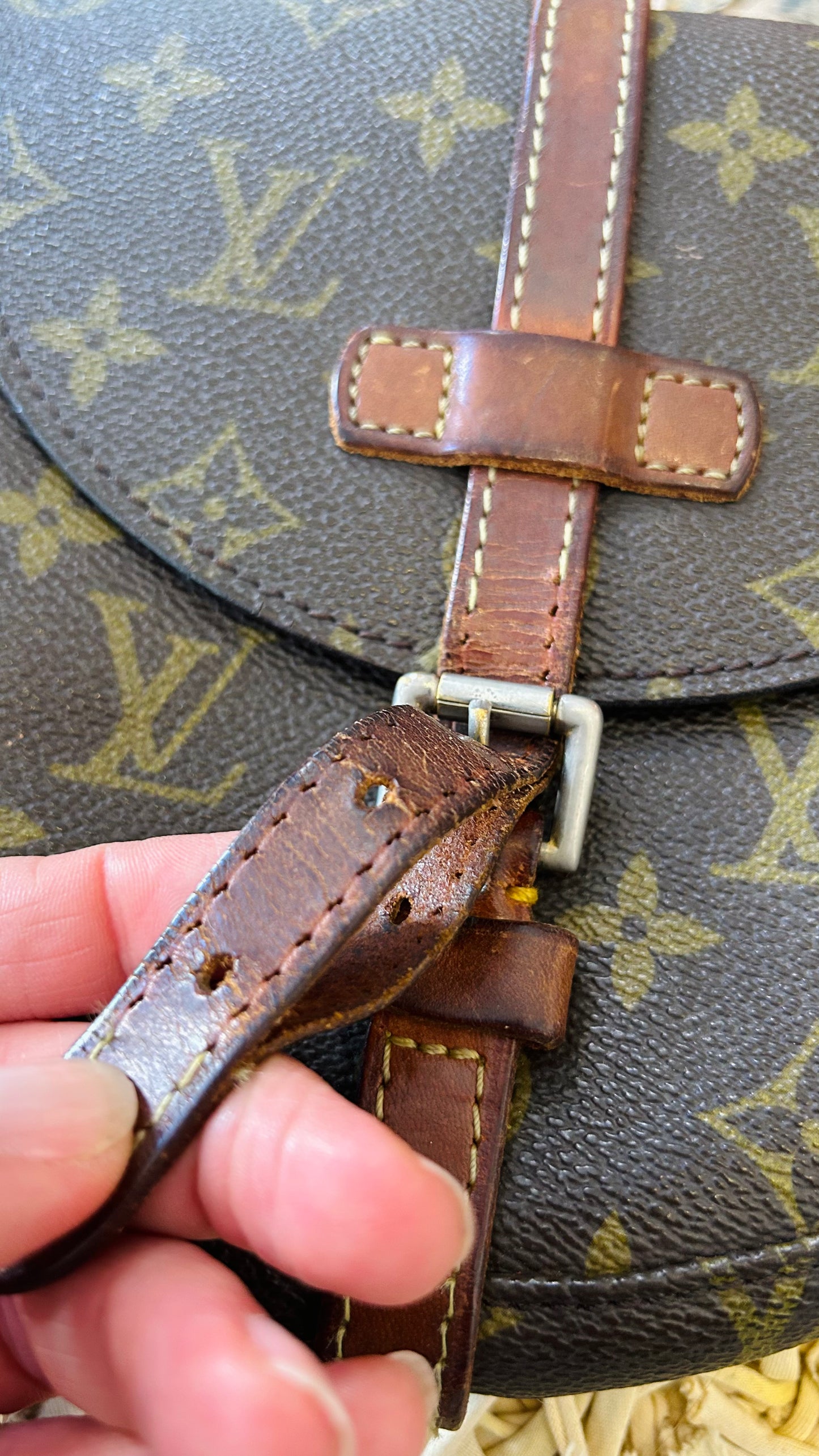 LOUIS VUITTON Vintage Crossbody Bag Monogram Canvas braun