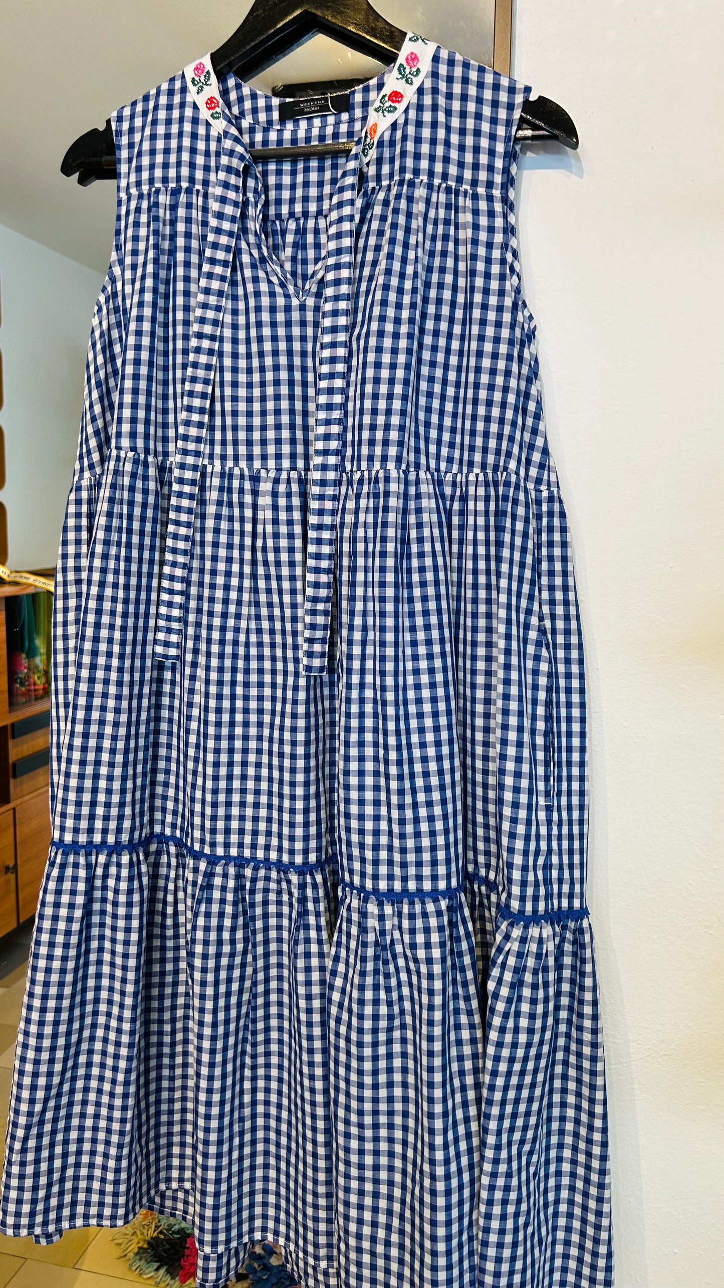 MAX MARA WEEKEND Kleid Midi Karo blue / S-M