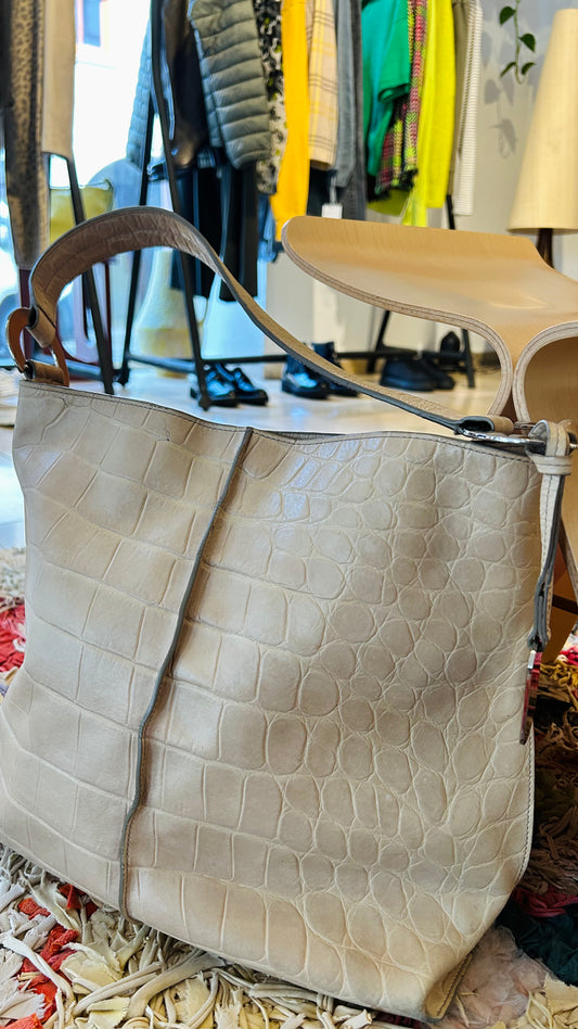 FURLA Vintage Shopper beige Kroko