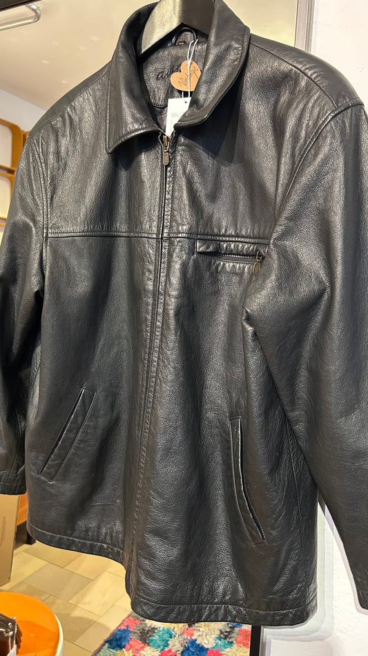 VINTAGE Lederjacke schwarz 90s / 38