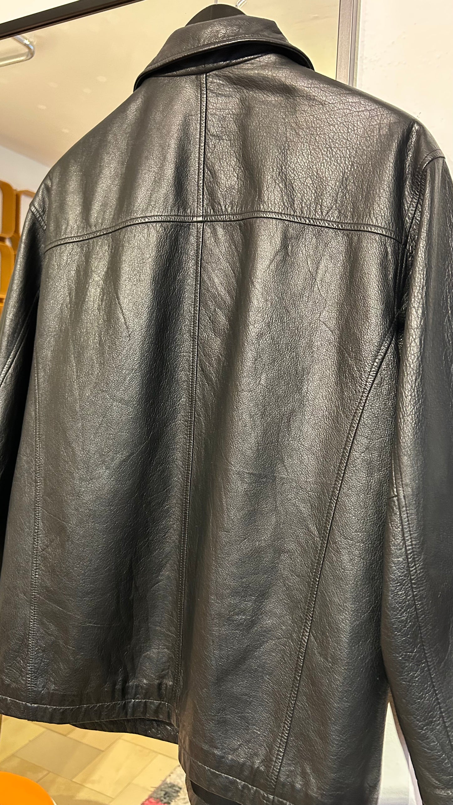 VINTAGE Lederjacke schwarz 90s / 38