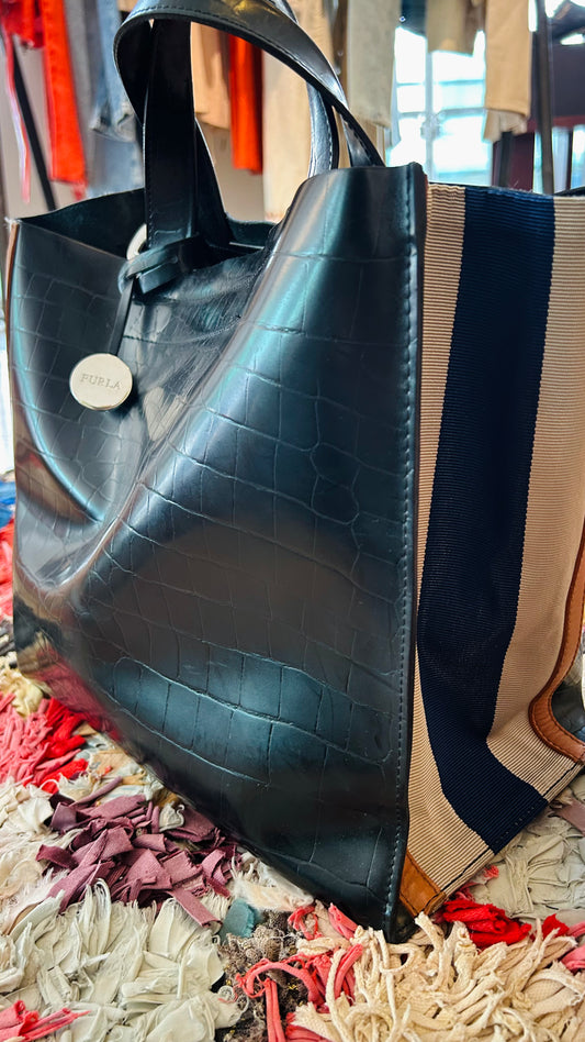 FURLA Vintage Tasche Kroko / Multicolor