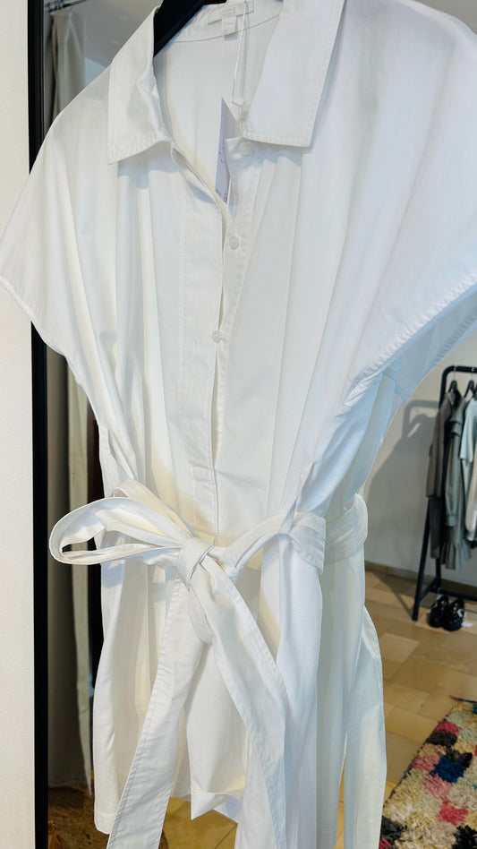 COS Longbluse weiß Bindegürtel