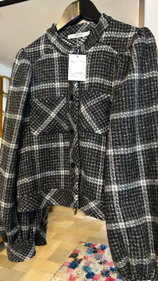 SUMMUM Jacke grau/weiß / L