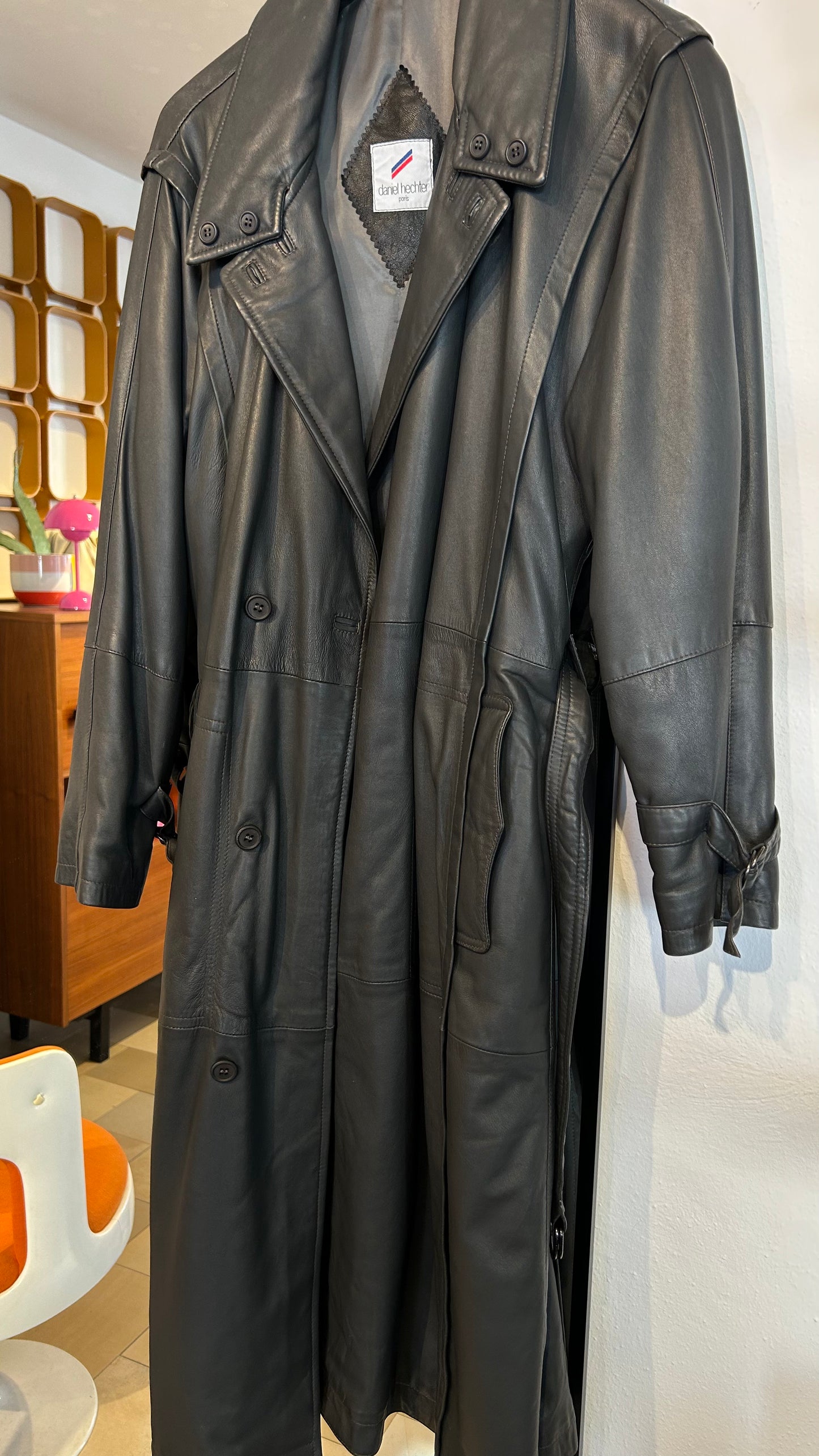 DANIEL HECHTER Vintage Ledermantel dk.grau / XL